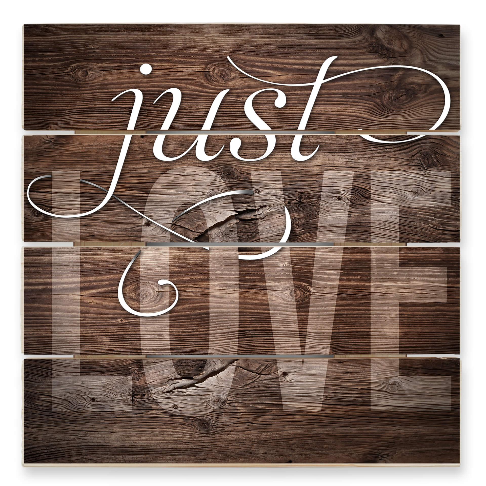 Cuadro de madera Just Love - 40x41,5 cm