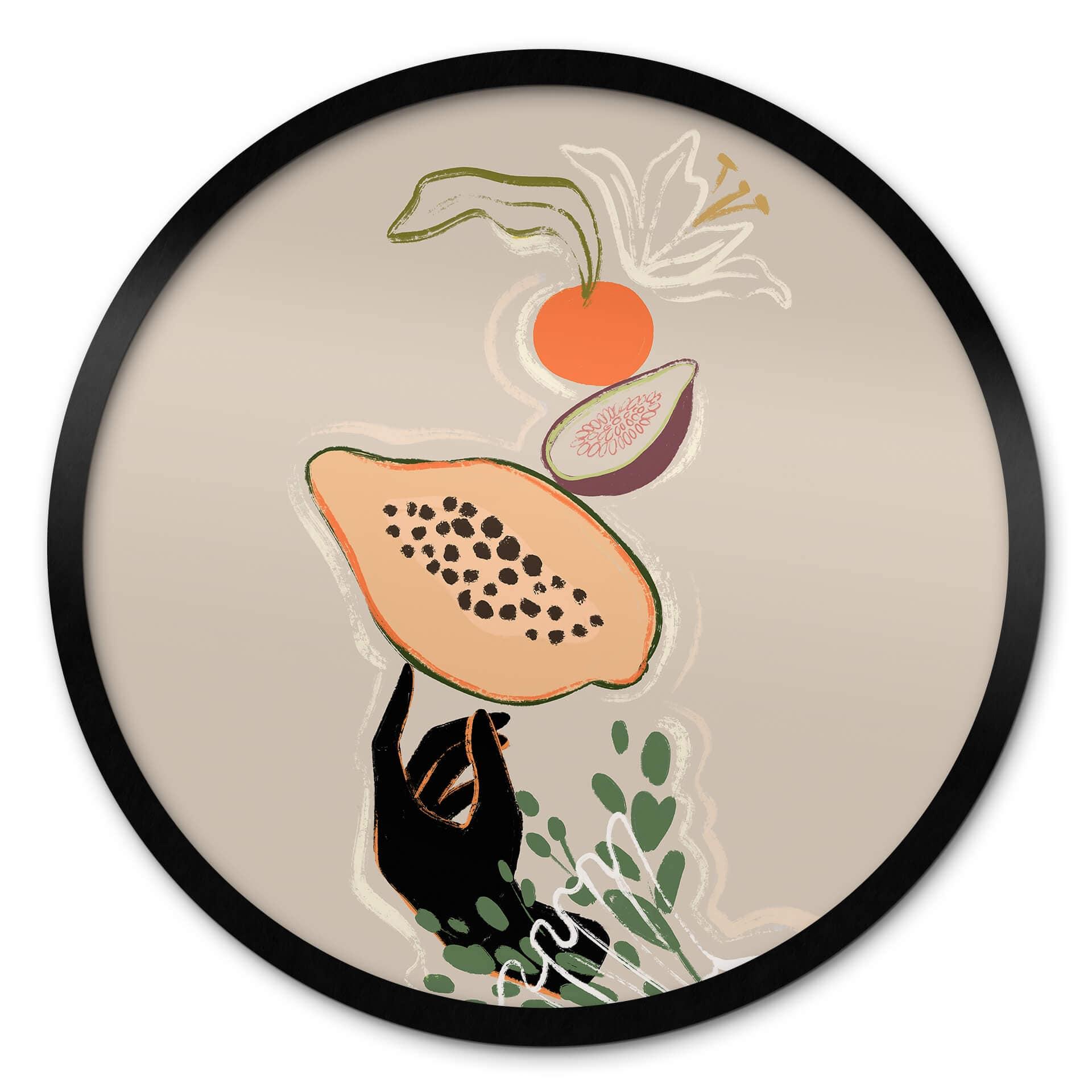 Póster Arty Guayaba - Papaya Equilibrio - Redondo