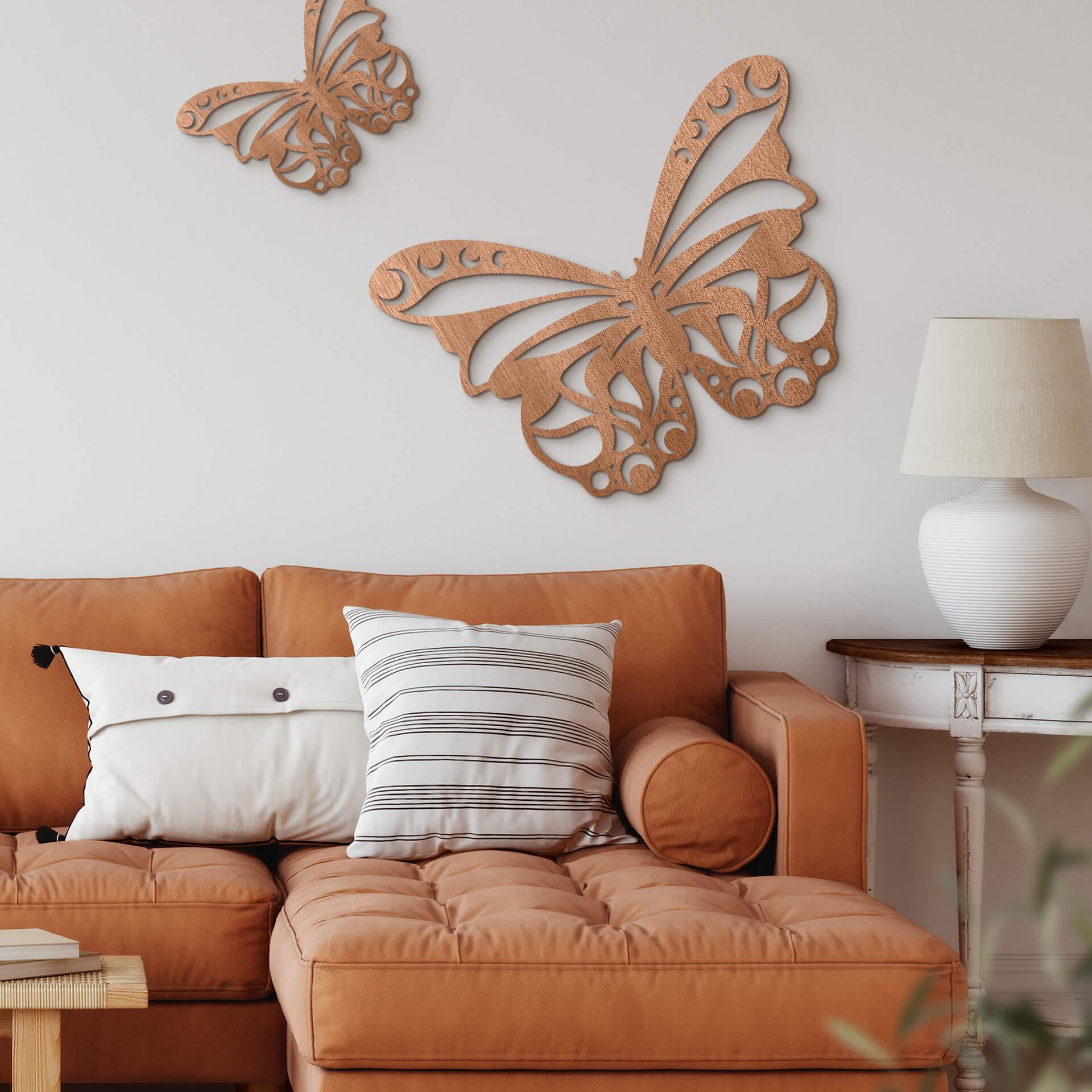 Arte en madera de caoba - Mariposa