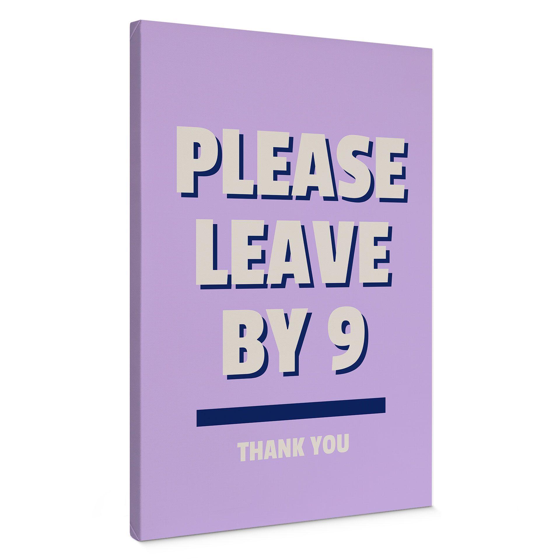 Lienzo Please leave by 9 - Fritsch