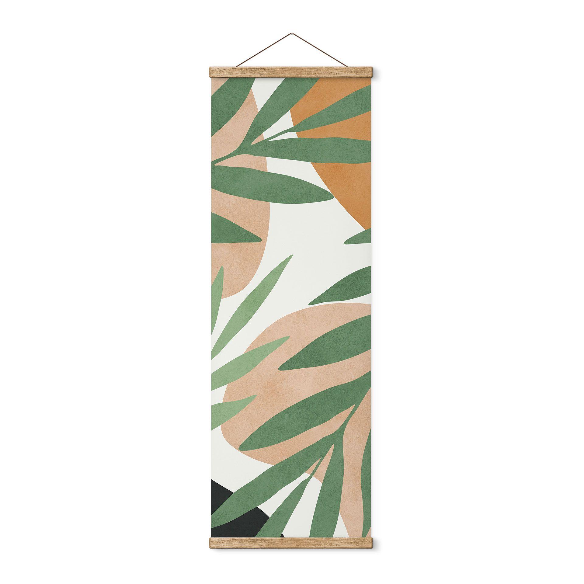 Póster de tela Ramas abstractas de aspecto tropical - Costa - Panorama