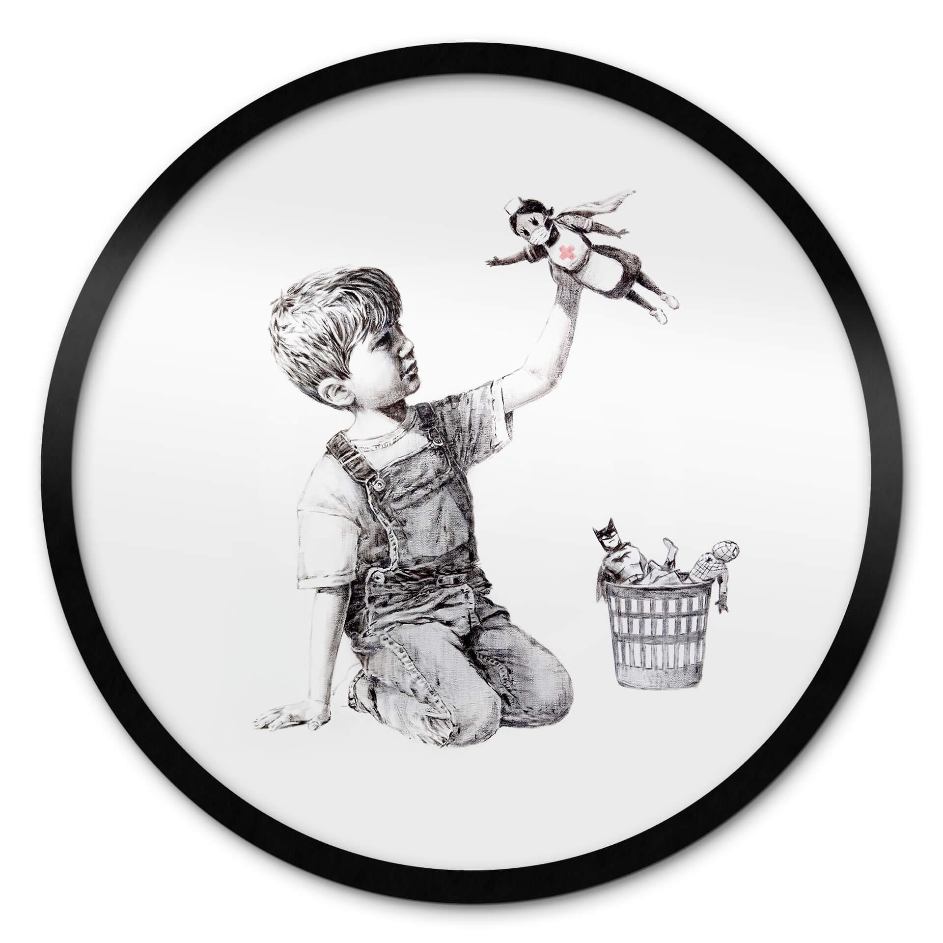 Póster Banksy - Real Hero - Redondo