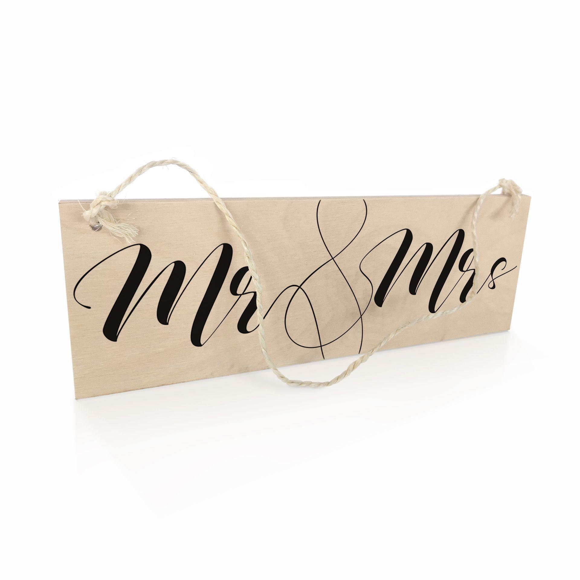 Panneau en bois Mr and Mrs