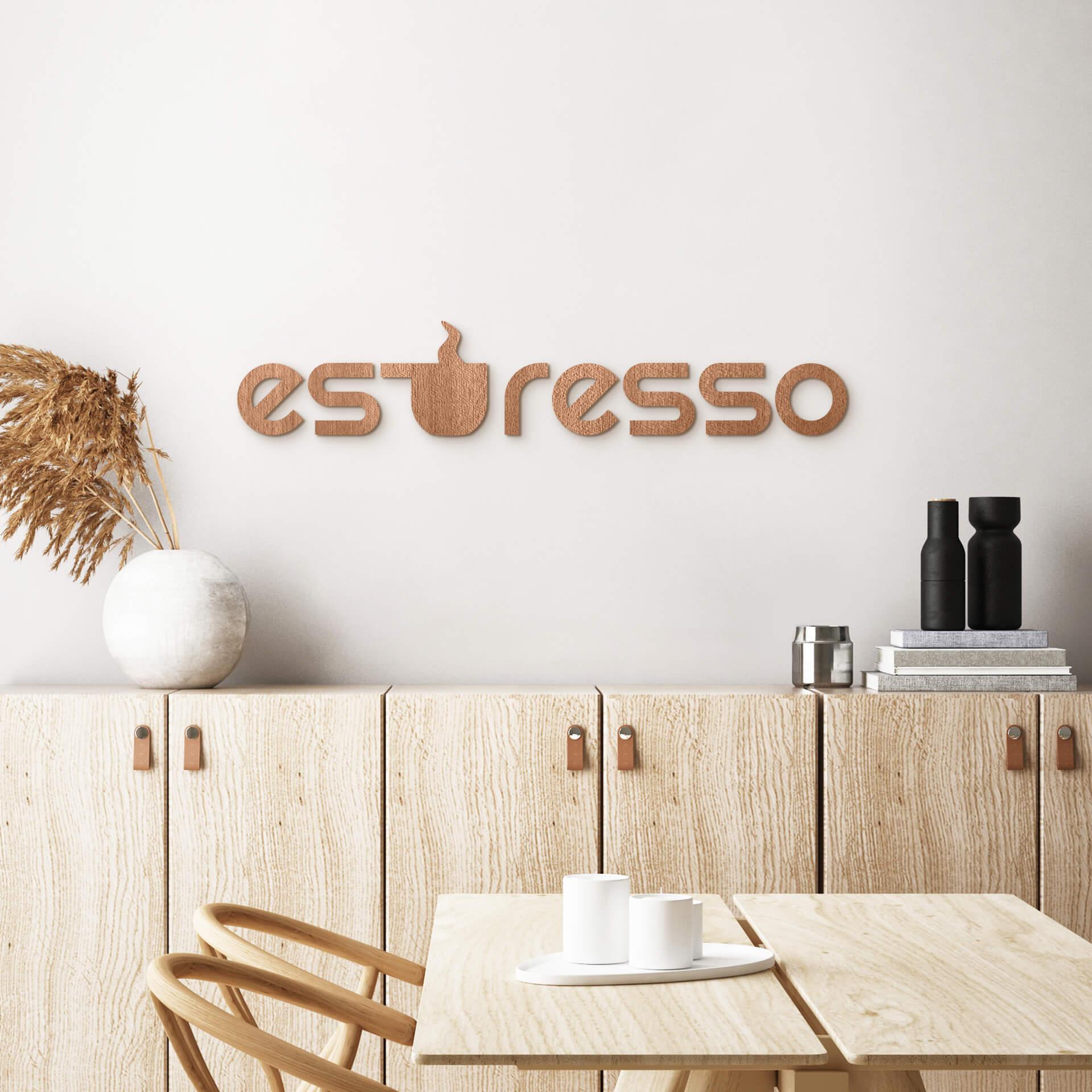 Letras de madera caoba espresso
