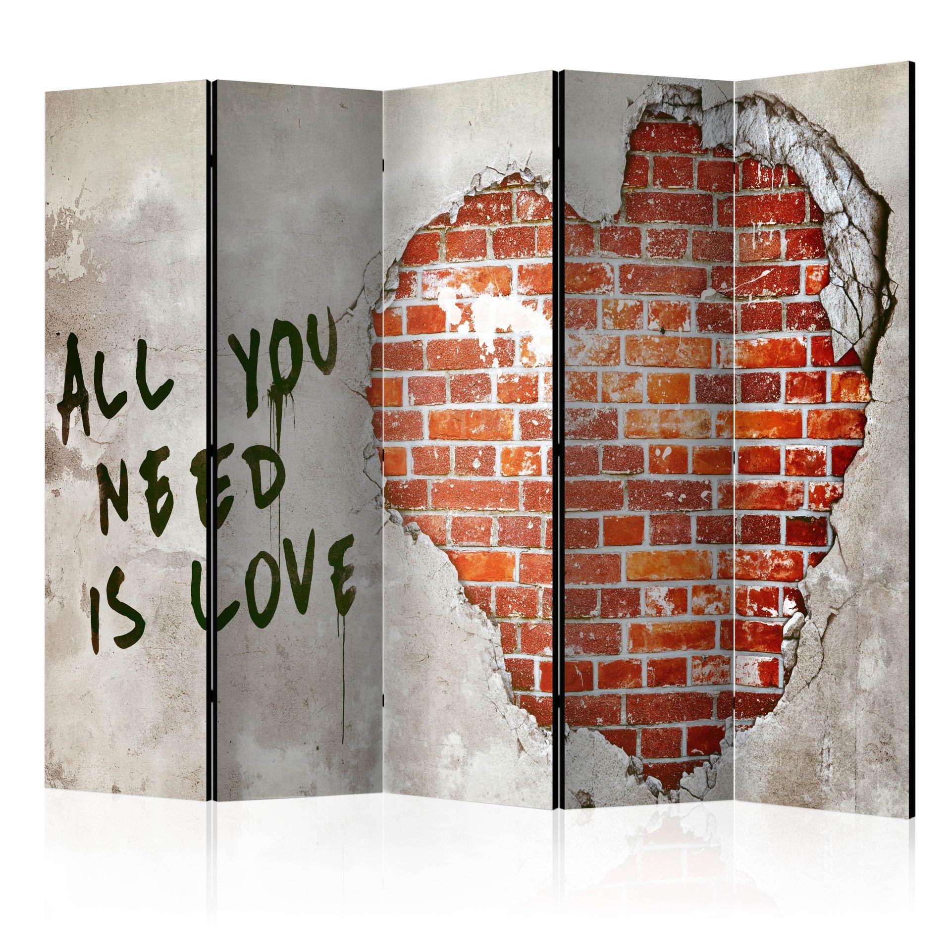 Rumdeler - Love is all you need , 5-delt - 225x172 cm