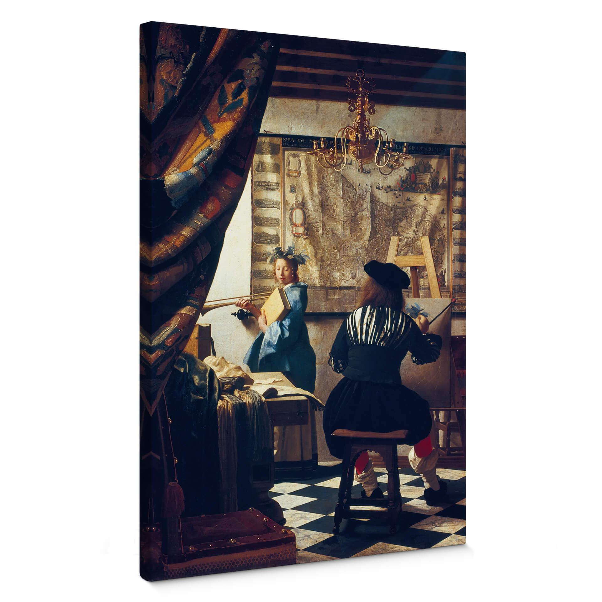 Jan Vermeer - malerkunsten - Lærredsprint