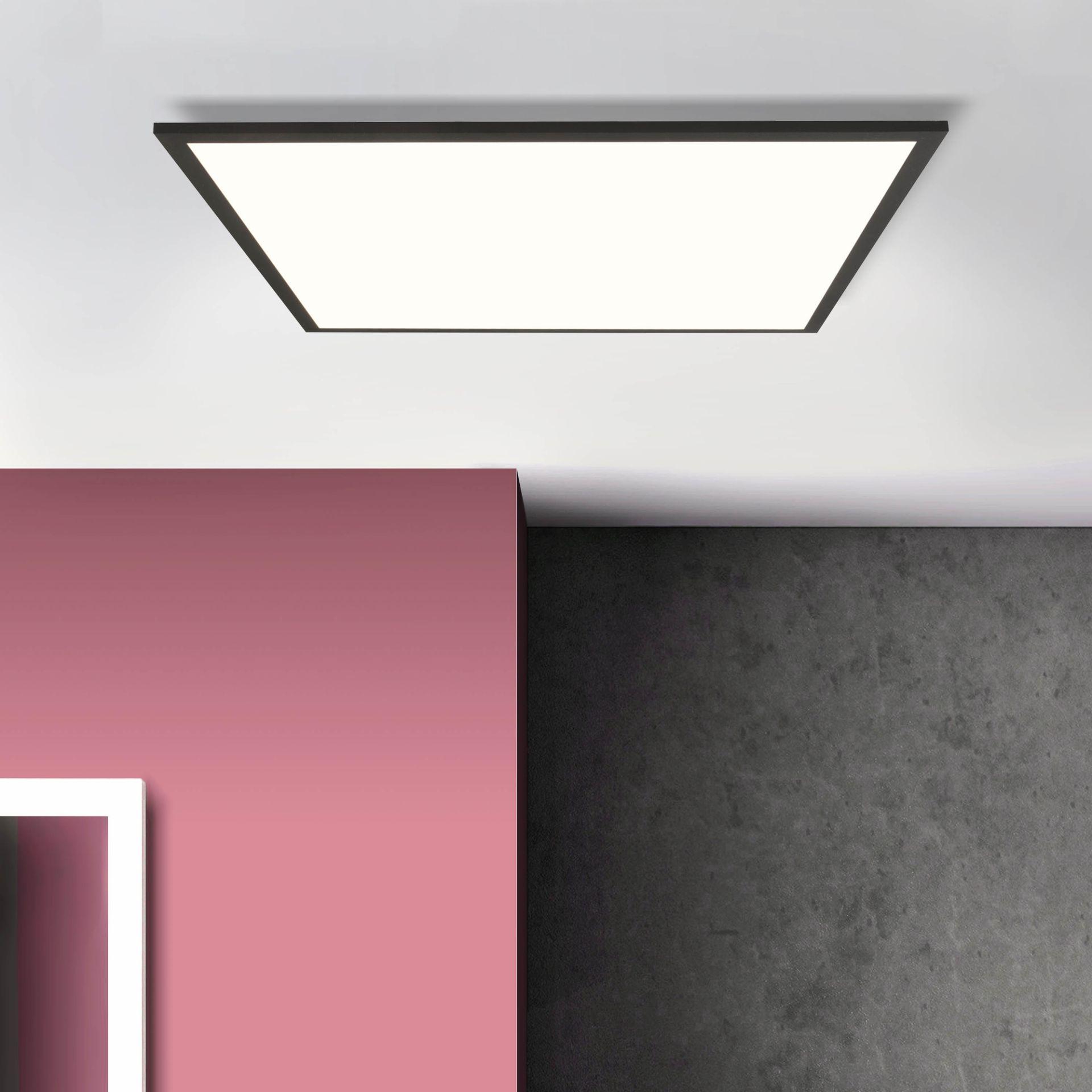 LED Deckenleuchte Constantin, schwarz, 59,5 x 59,5 cm, LED Panel, Warmweiß