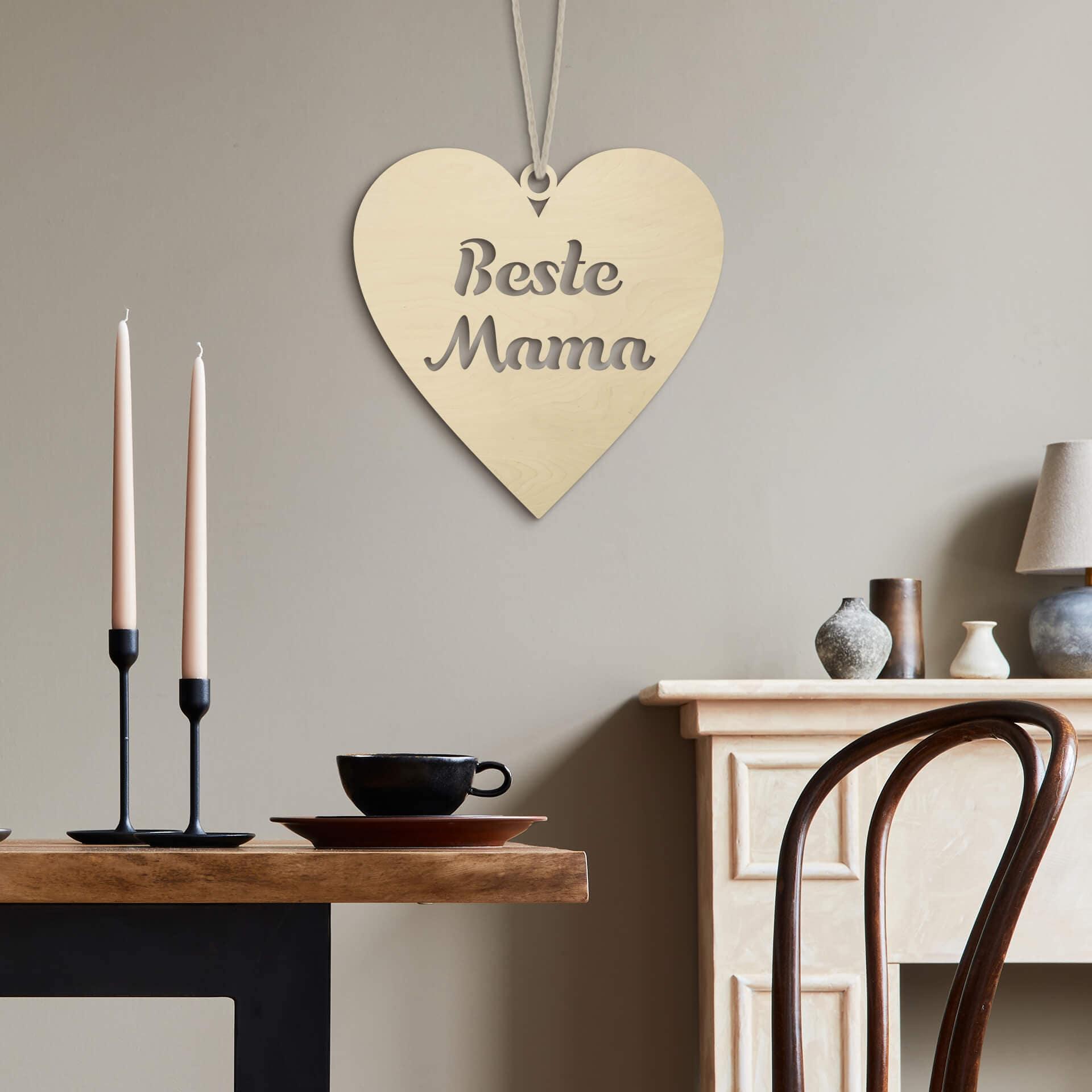 Wanddecoratie Populierenhout Beste Mama