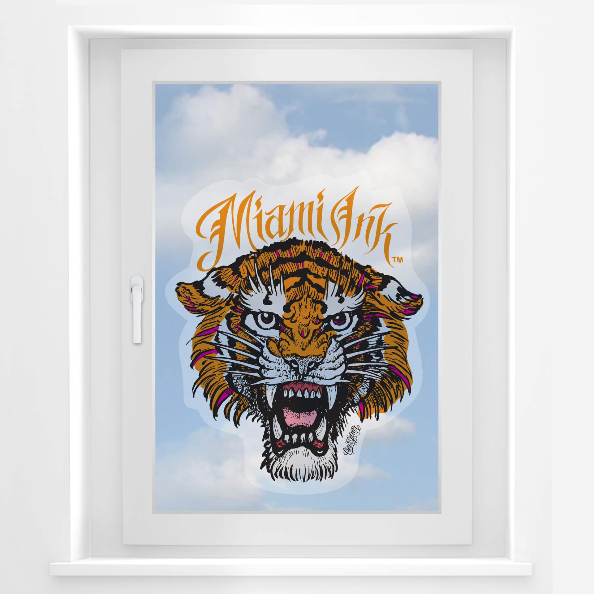 Mural de ventana Miami Ink Tiger
