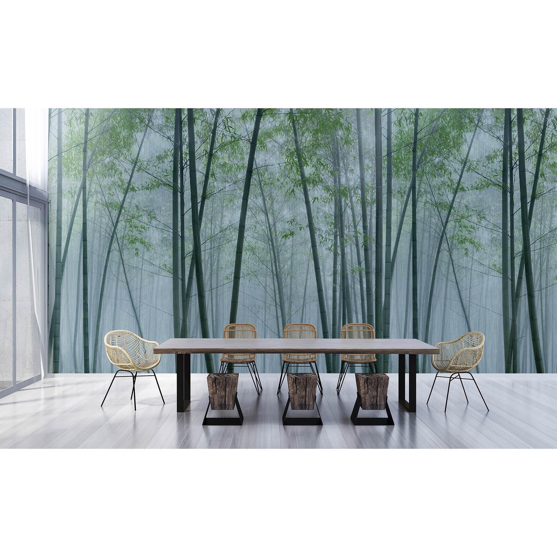 Fotomural Paredes de Patel 3 In The Bamboo 2 azul, verde, gris