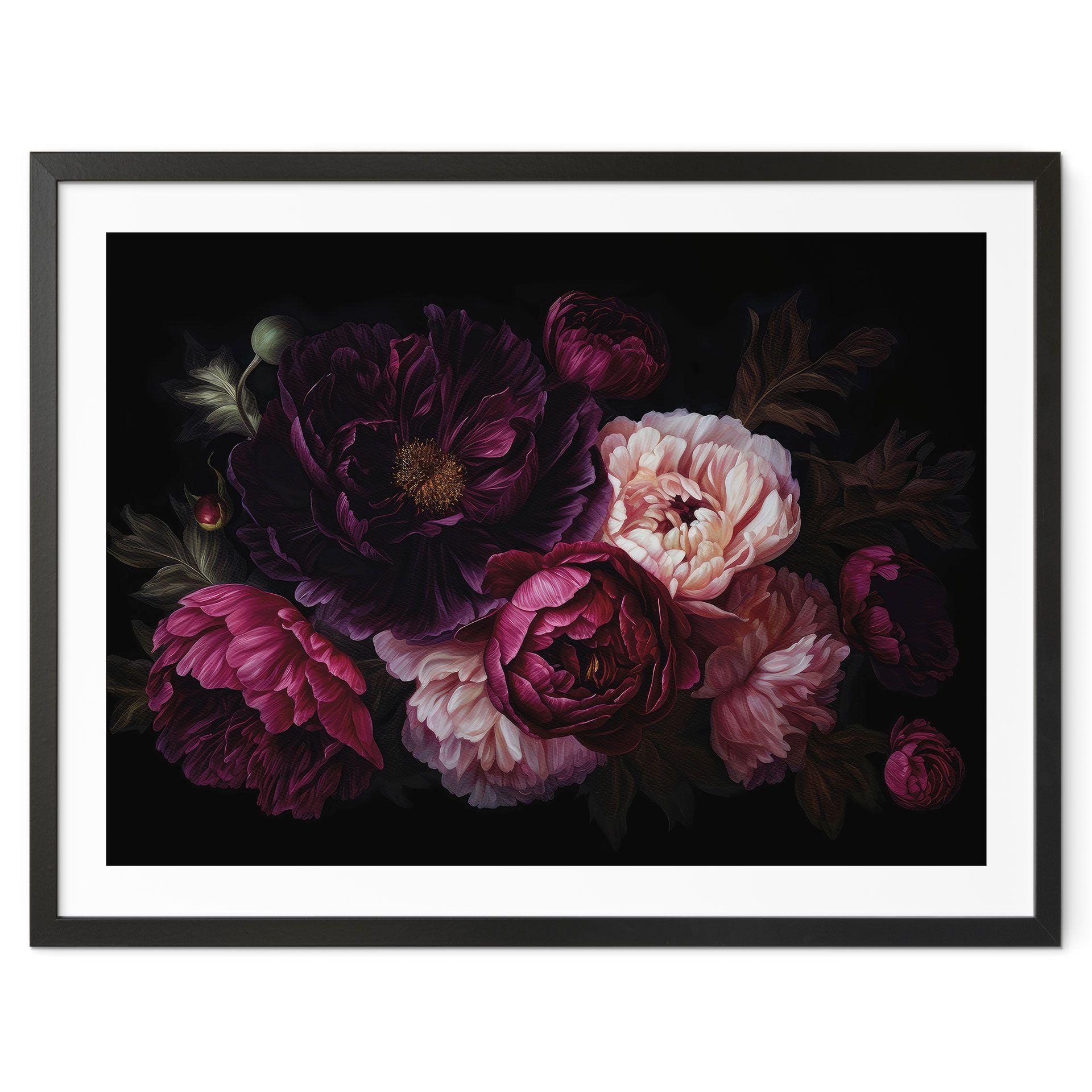 Plakat Blomsterbuket med pæoner - UN Designs