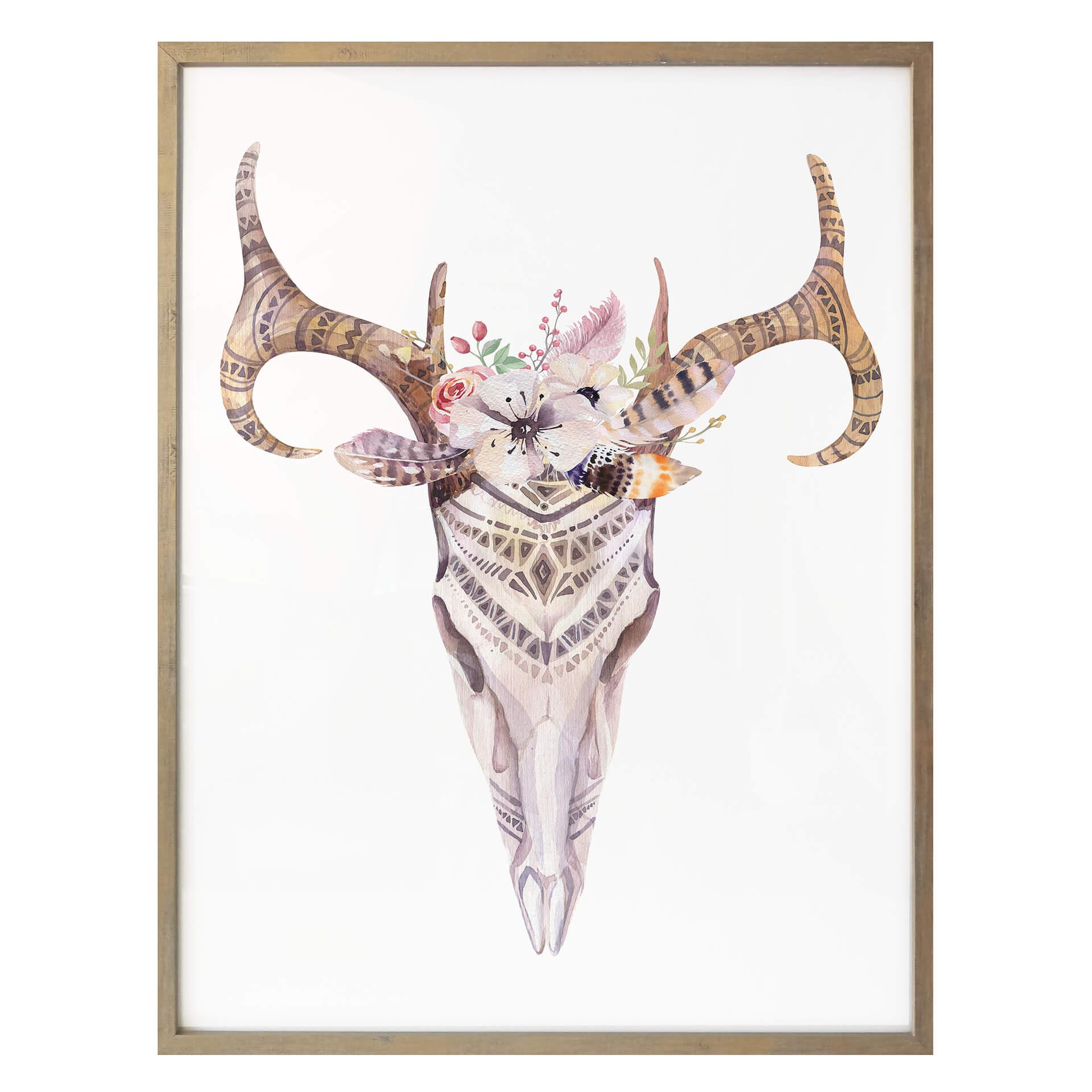 Póster Kvilis - Pluma de calavera boho