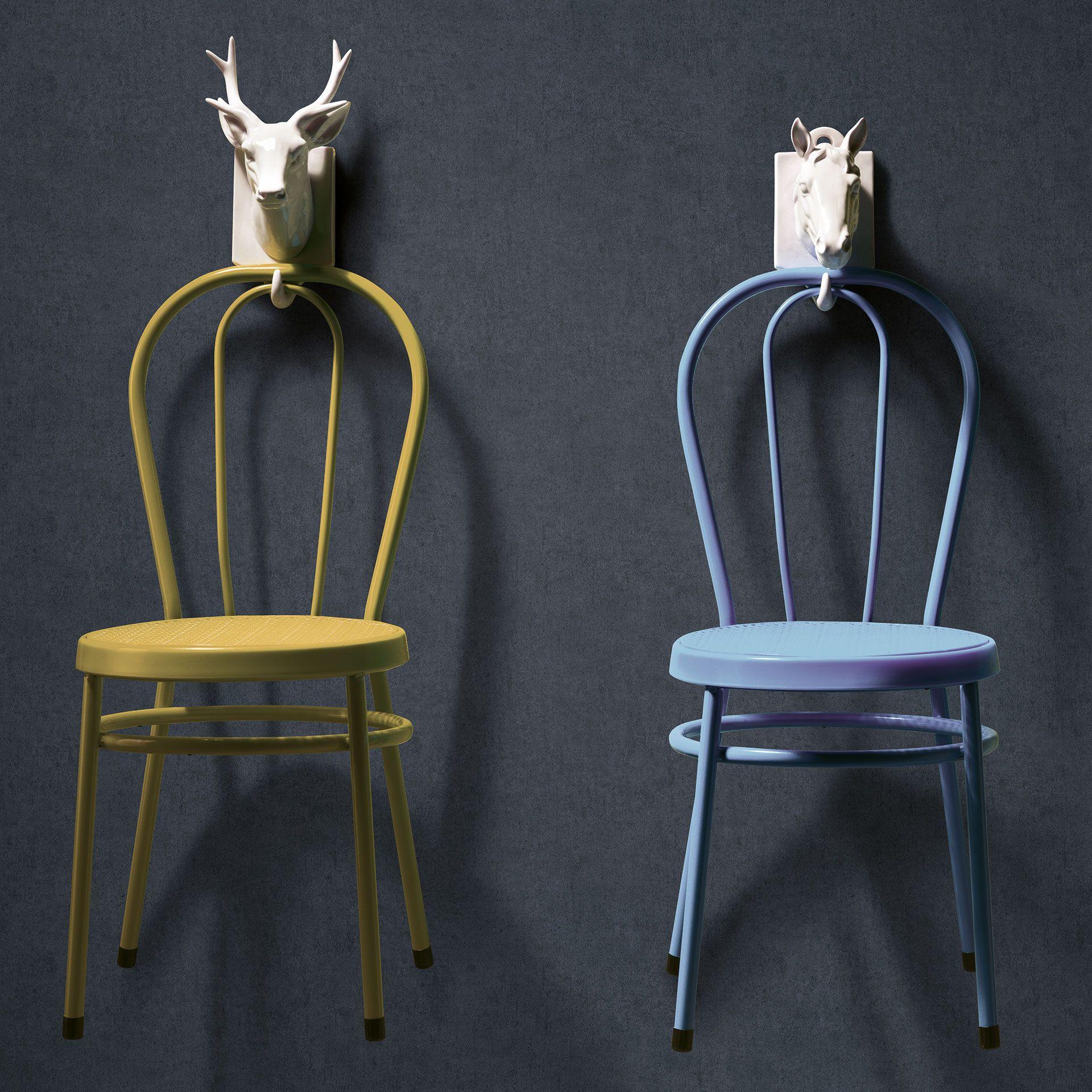 Papel pintado no tejido aspecto hormigón colores lisos en azul