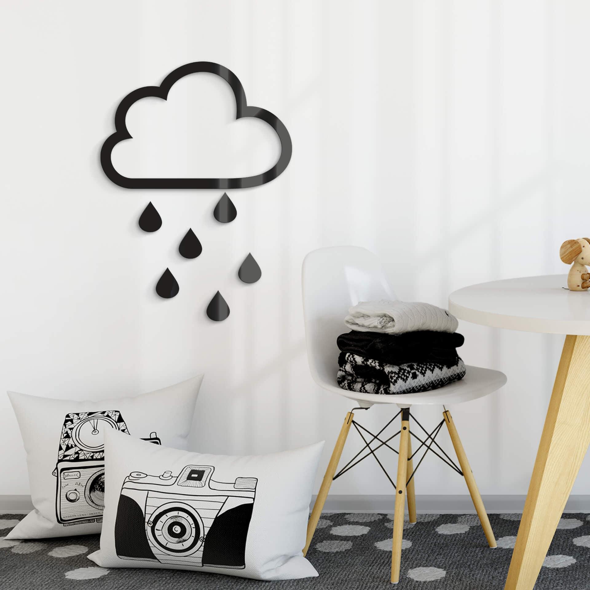 Nube decorativa acrílica con gotas (7 piezas)