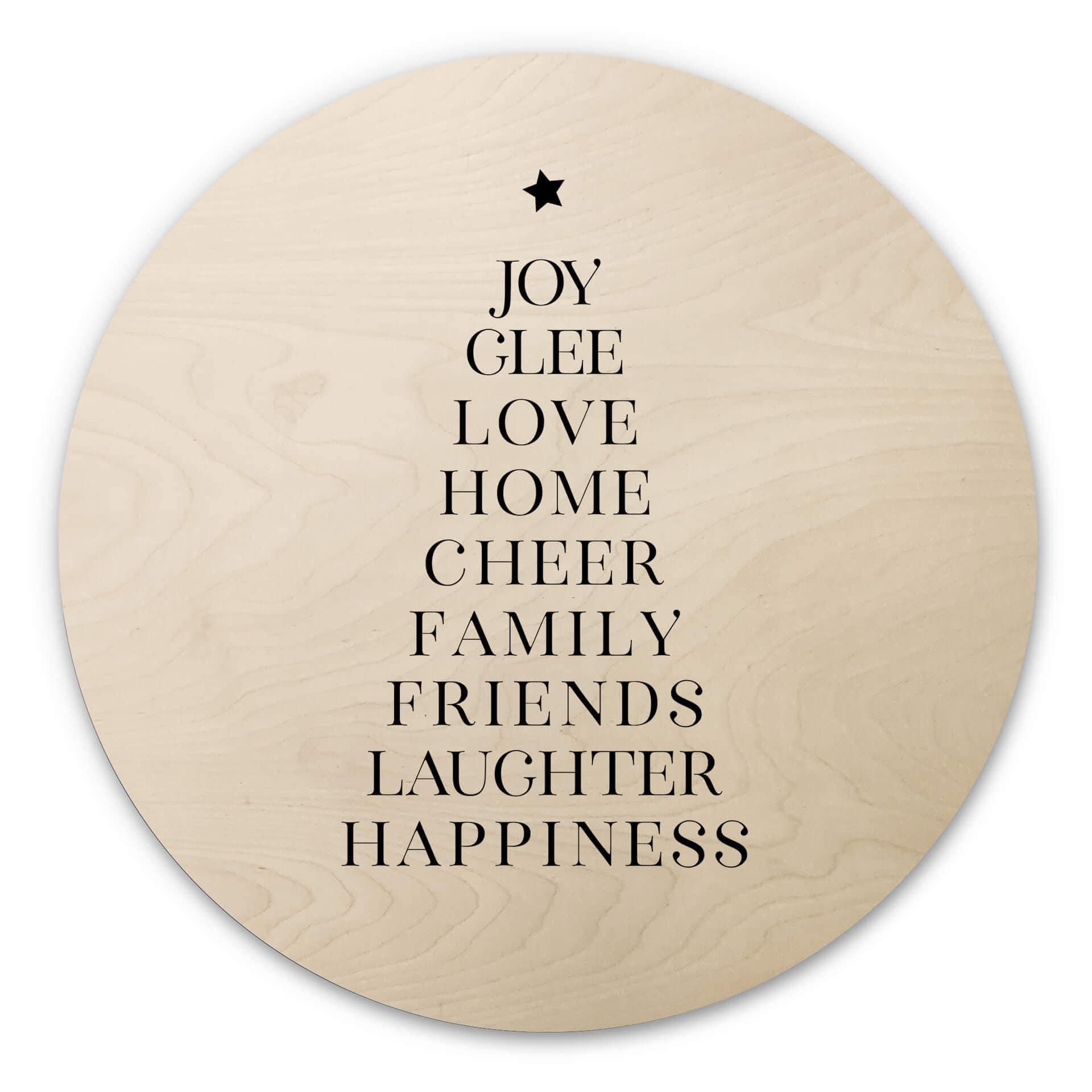 Væg cirkel træ Blursbyai - Christmas Tree Typography