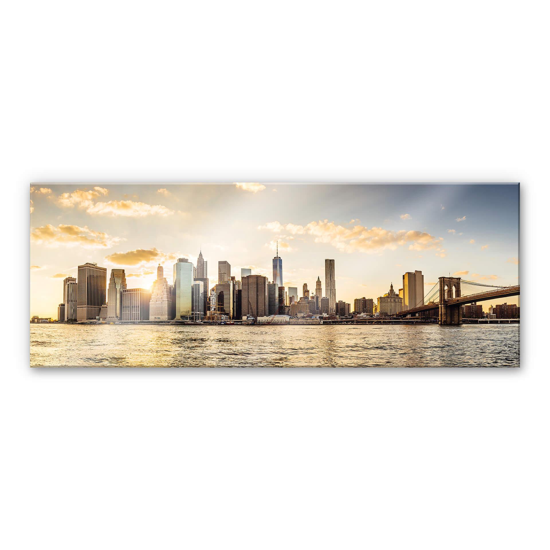 Akrylbillede Solnedgang på Manhattan