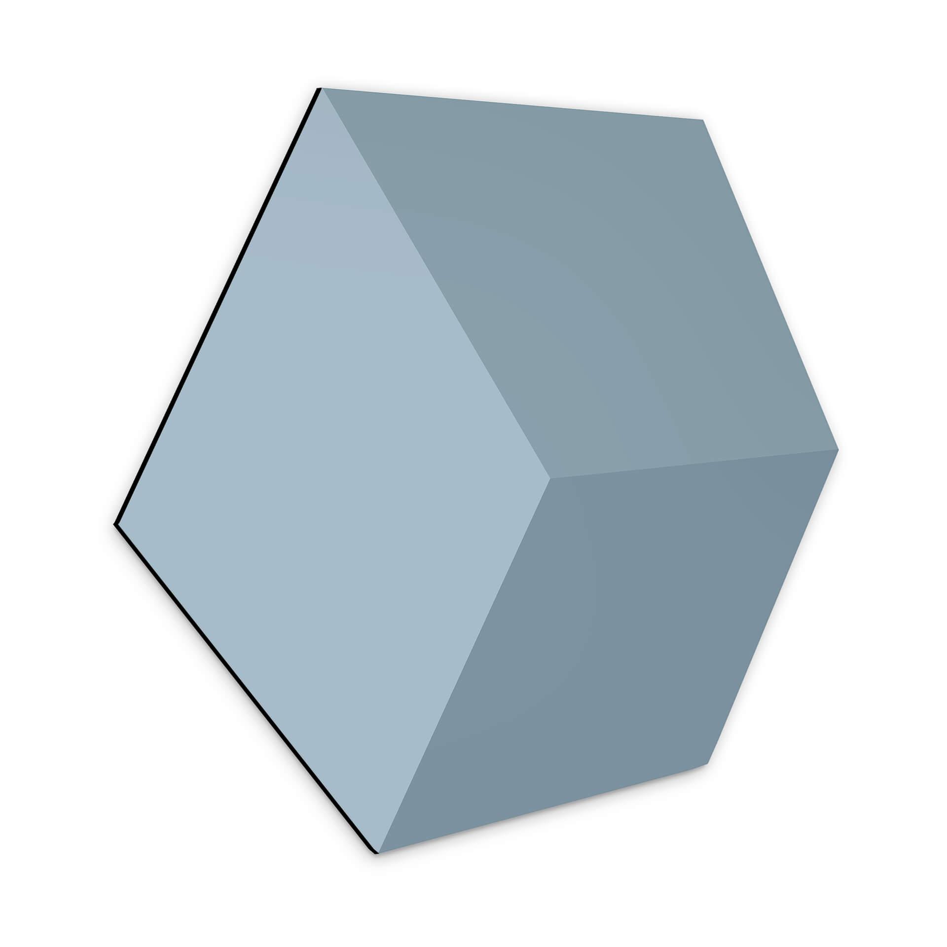 3D Hexagon Alu-Dibond - Lyseblå