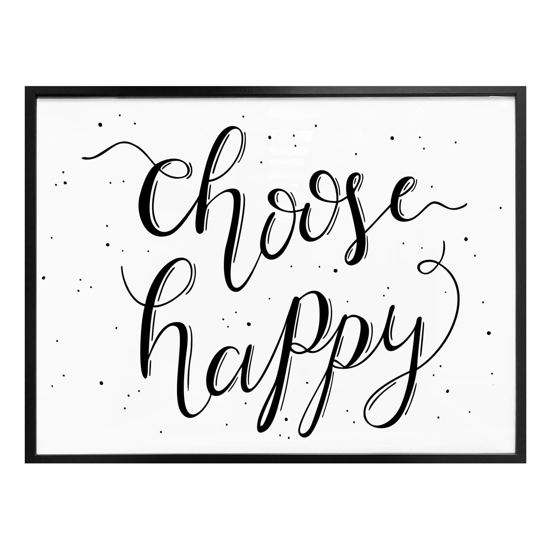 Póster Choose Happy - blanco