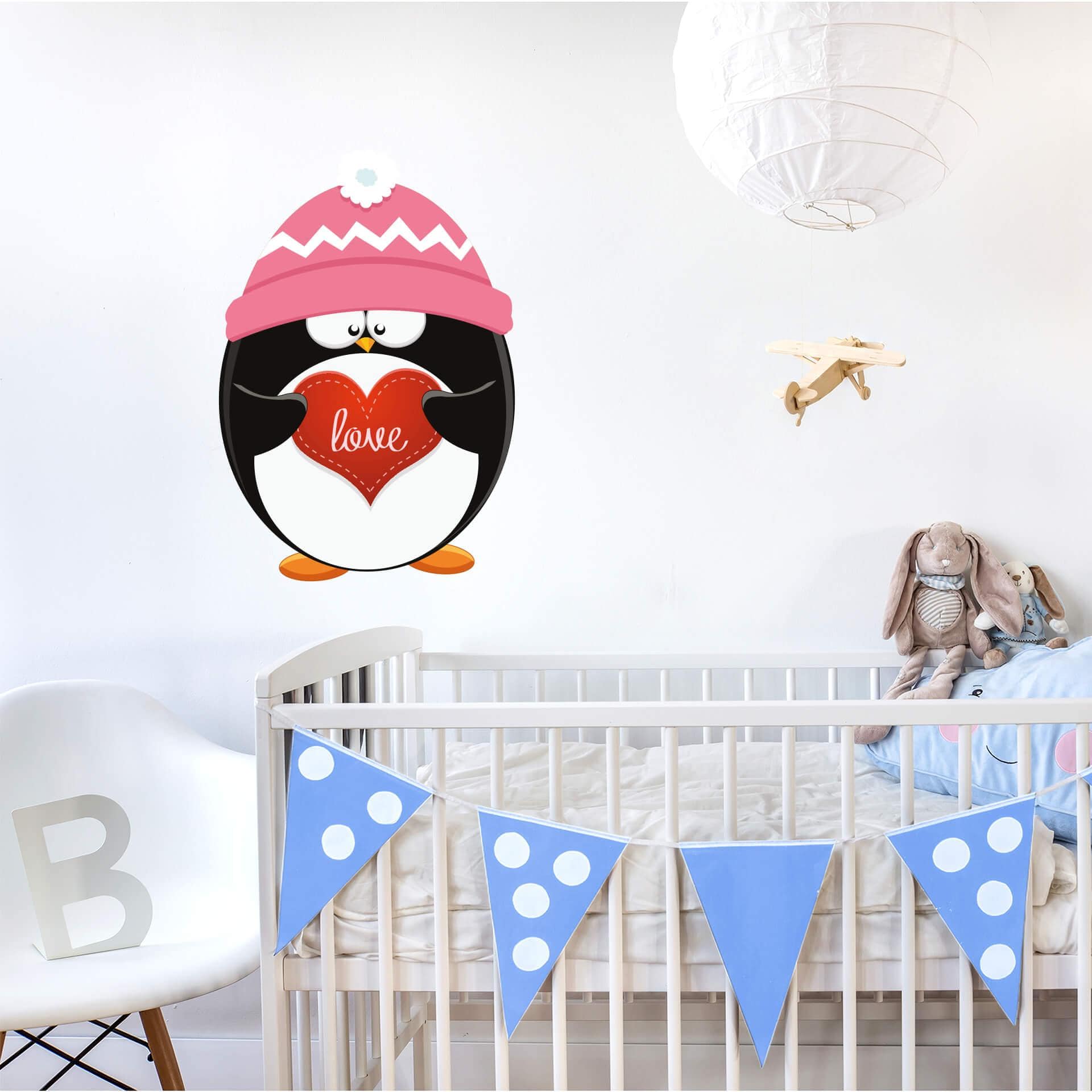 Sticker mural - Manchot avec un message d'amour