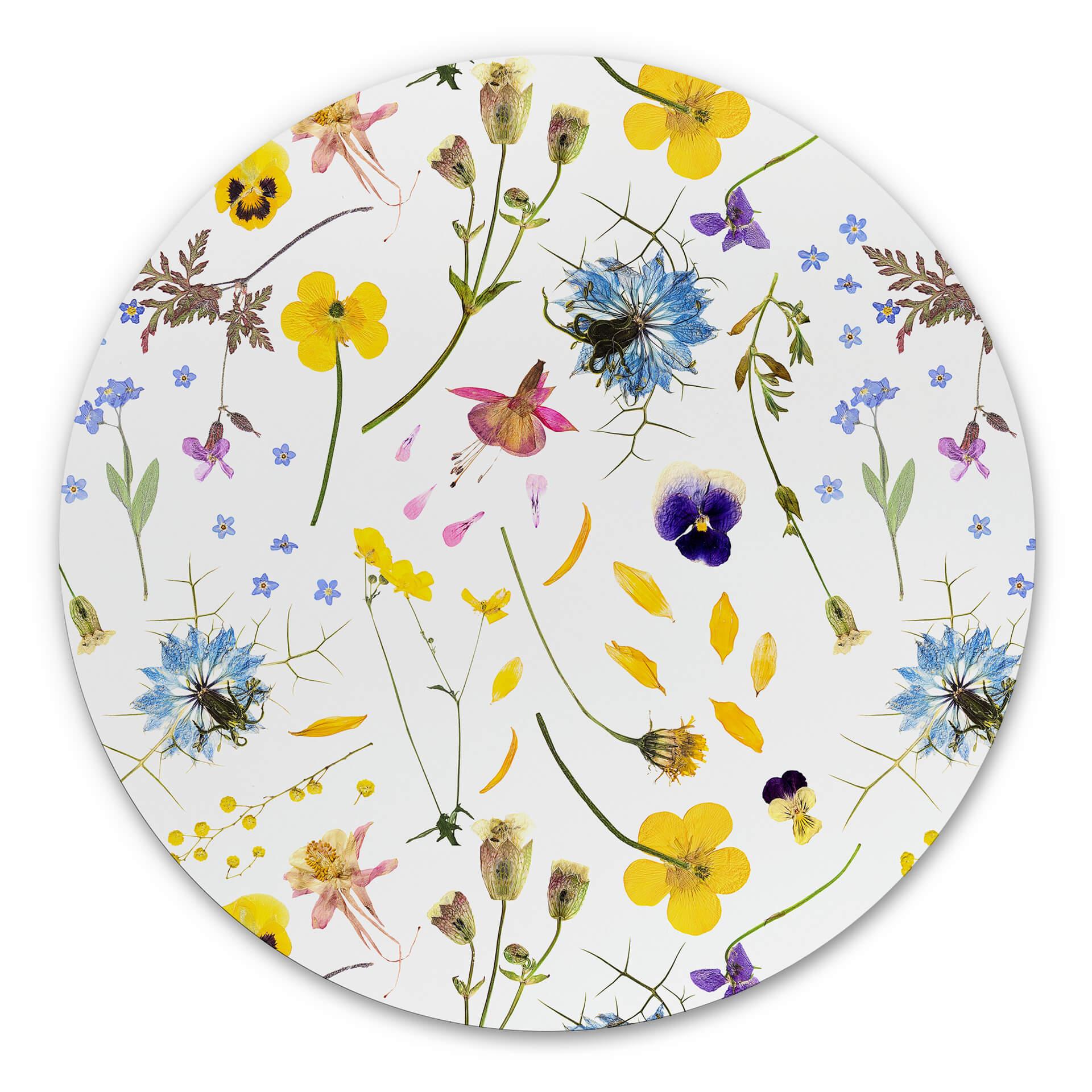 Tableau sur alu-Dibond UN Designs - Fleurs séchées - Rond