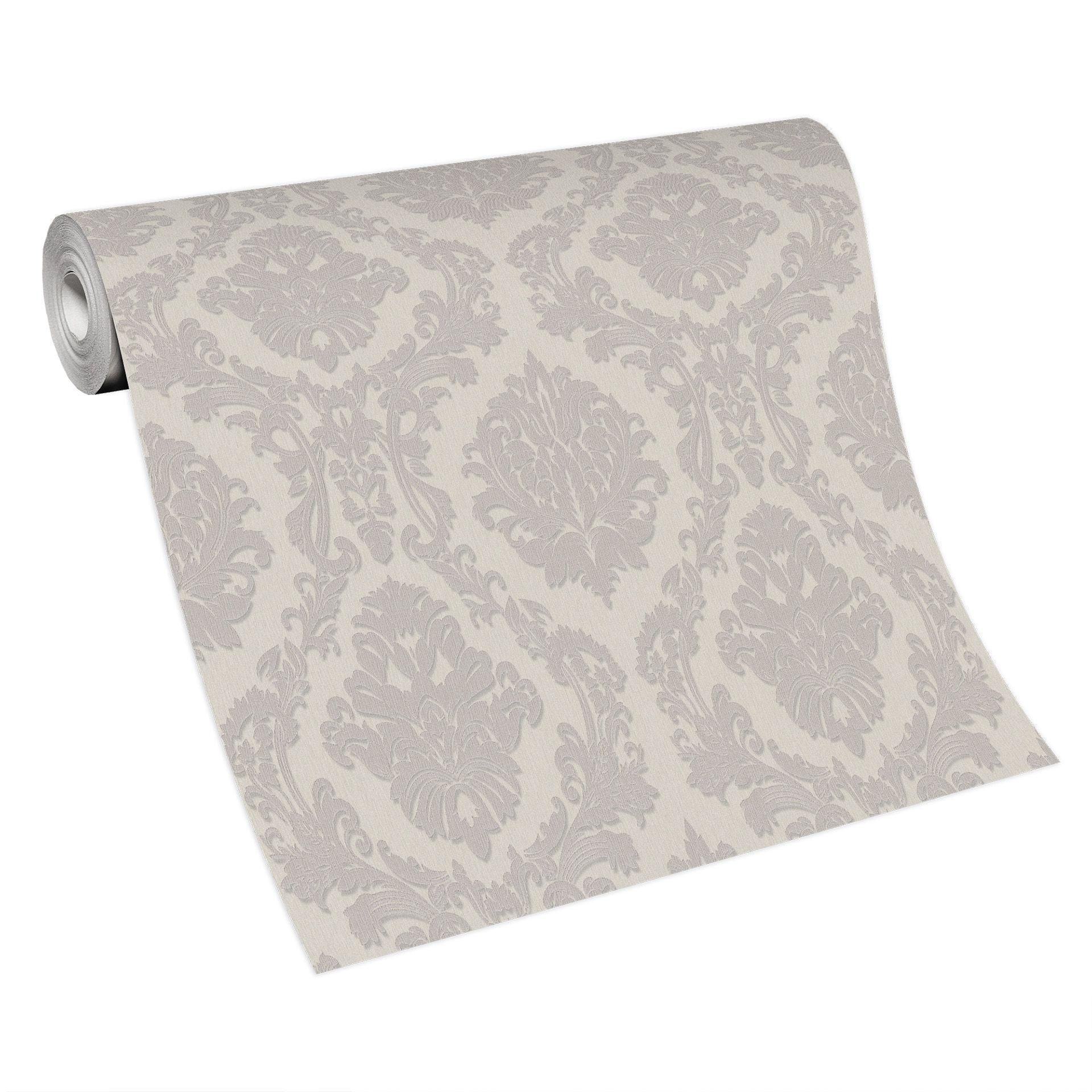 Papel pintado ornamental, papel pintado no tejido Erismann Versailles beige, gris