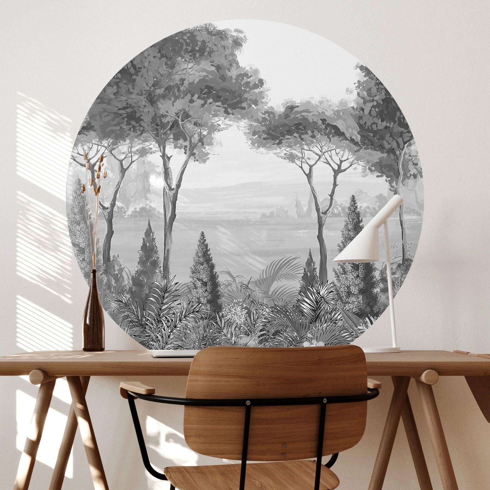 Idyllische plantenlandschap Muursticker - Ms Tiff - Rond