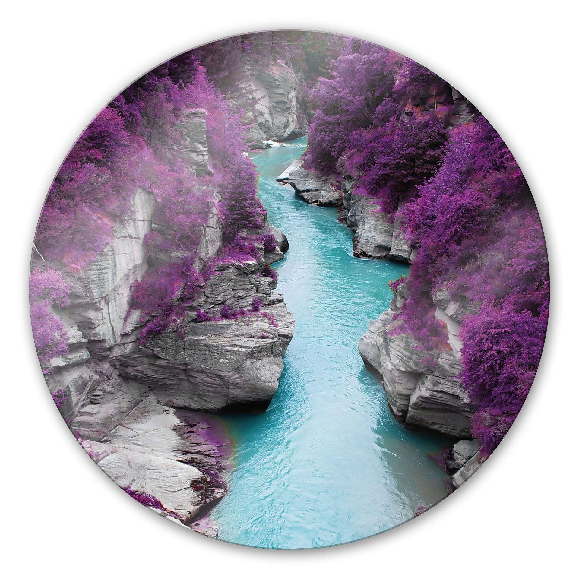 Tableau en verre - Rivière Kawarau - Rond