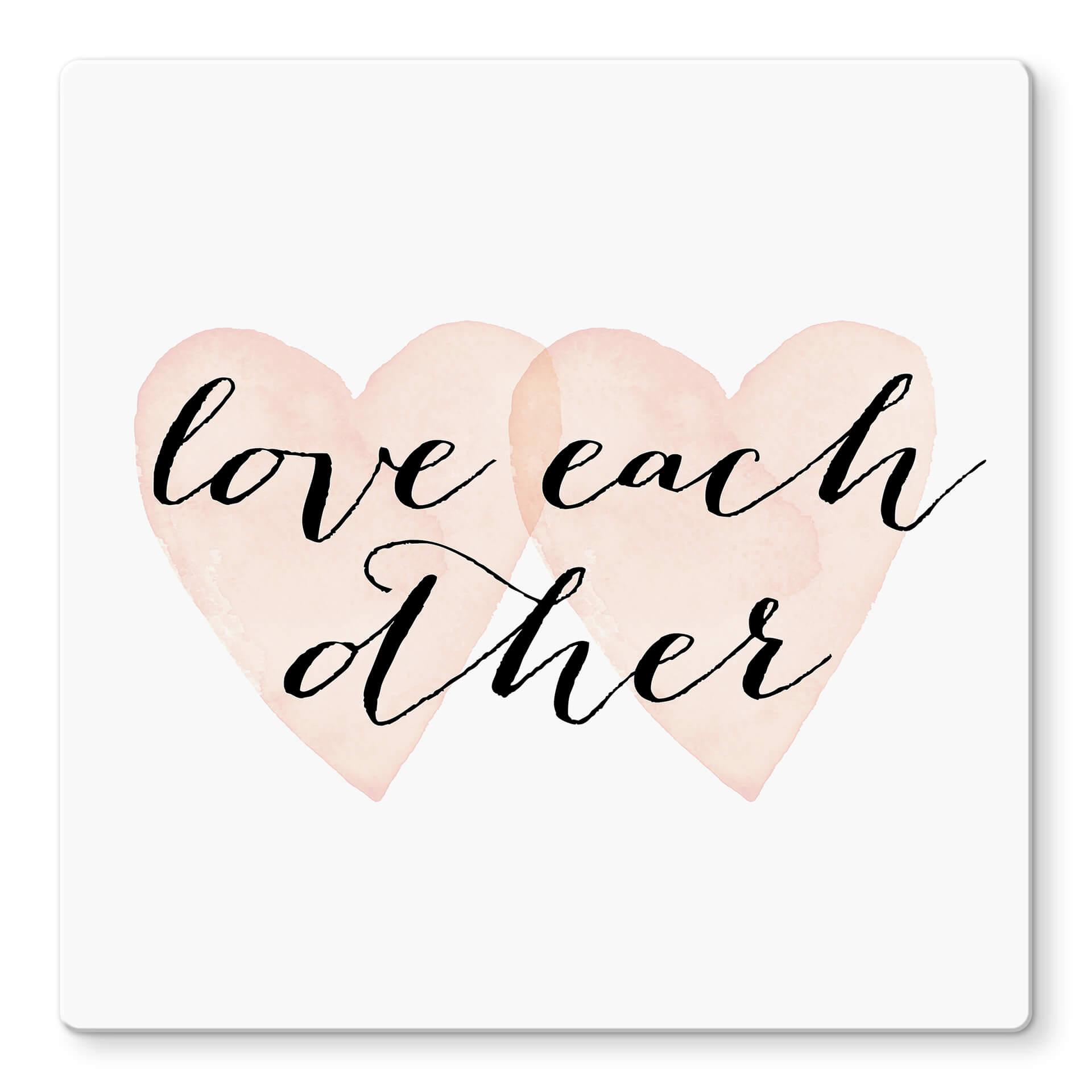 Glasschilderij Confetti & Cream - Love each other