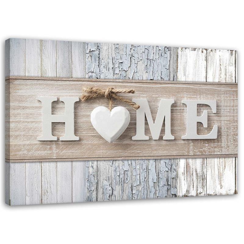 Canvasbillede, Hjem hjerte Shabby Chic