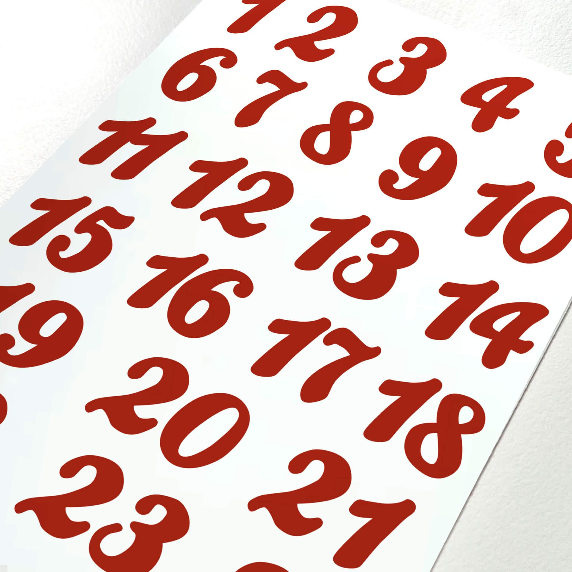 Sticker Adventskalender Zahlen 01