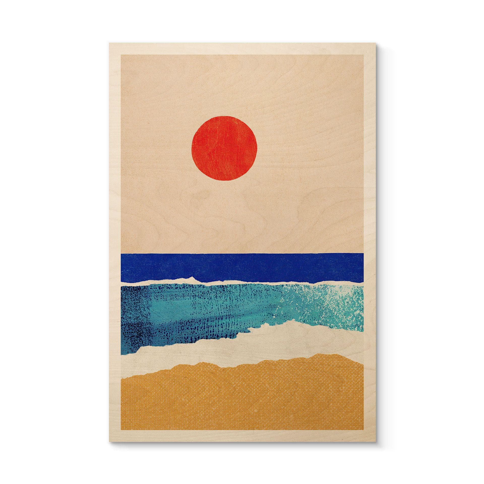 Cuadro de madera Playa tranquila al atardecer - Rivers