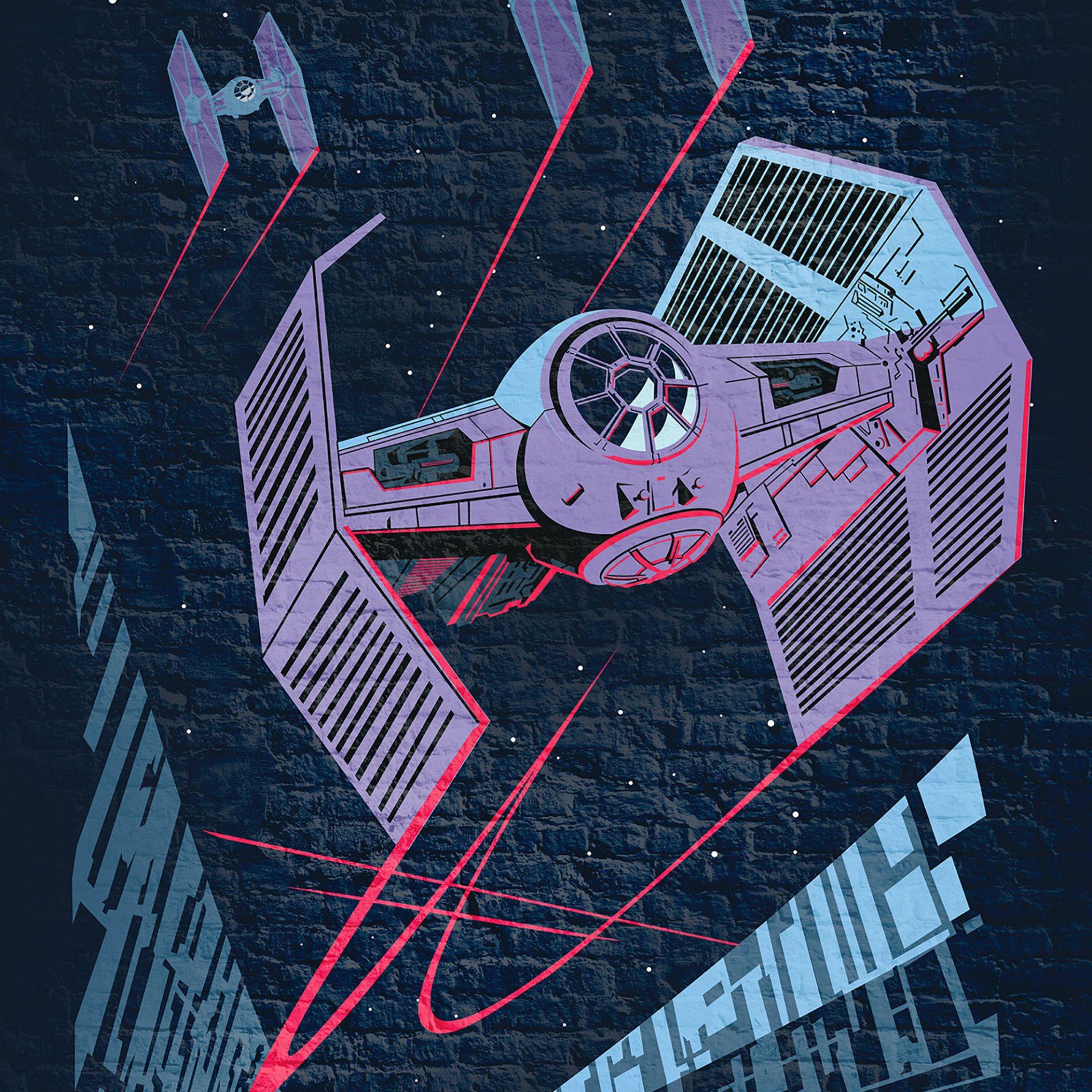 Vlies Fototapete - Star Wars Classic Concrete TIE-Fighter - 200 x 280 cm