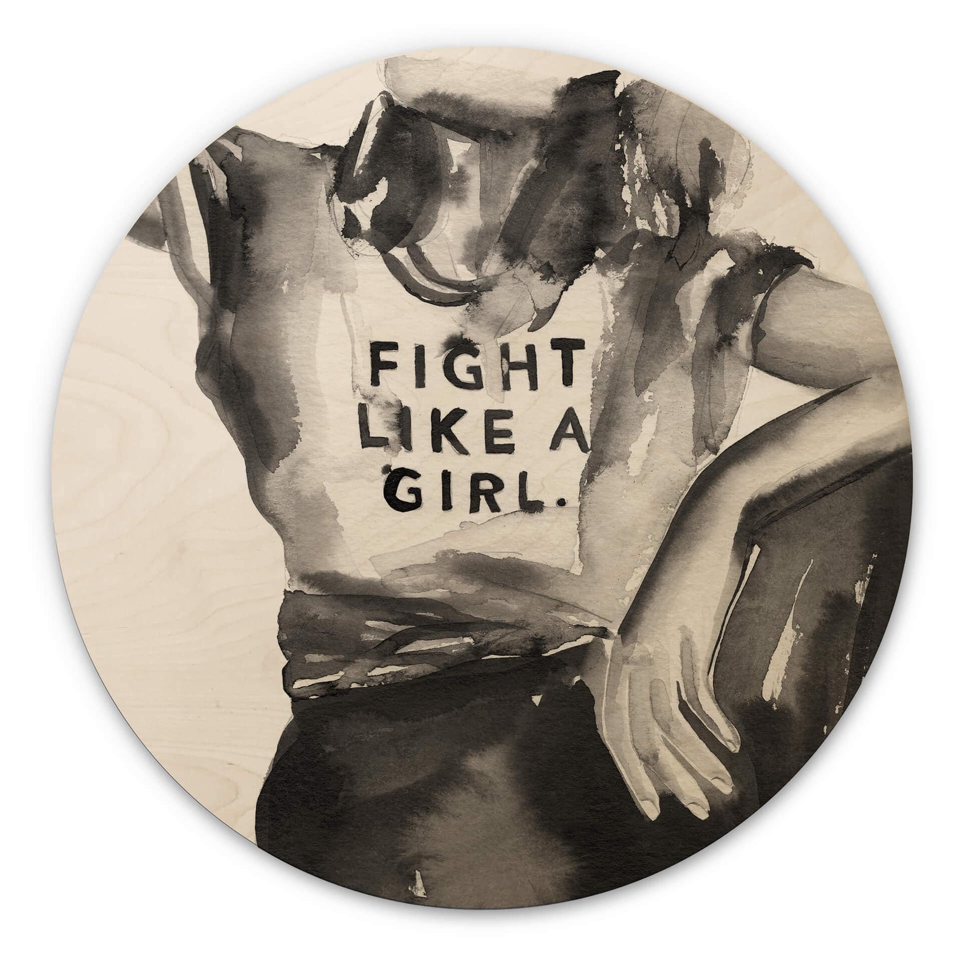 Cuadro de madera Verbaan - Fight like a Girl - Round