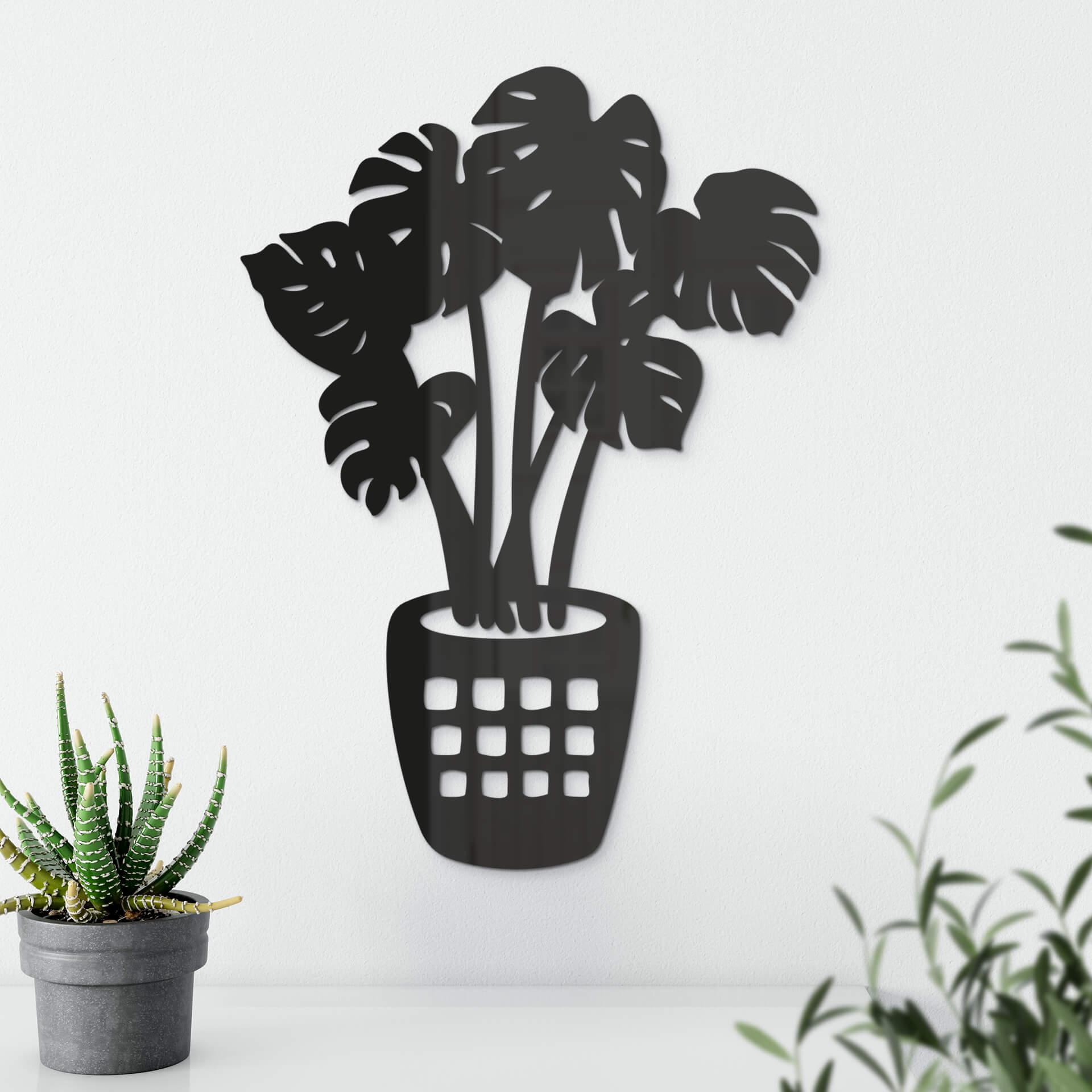 Decoración acrílica planta monstera