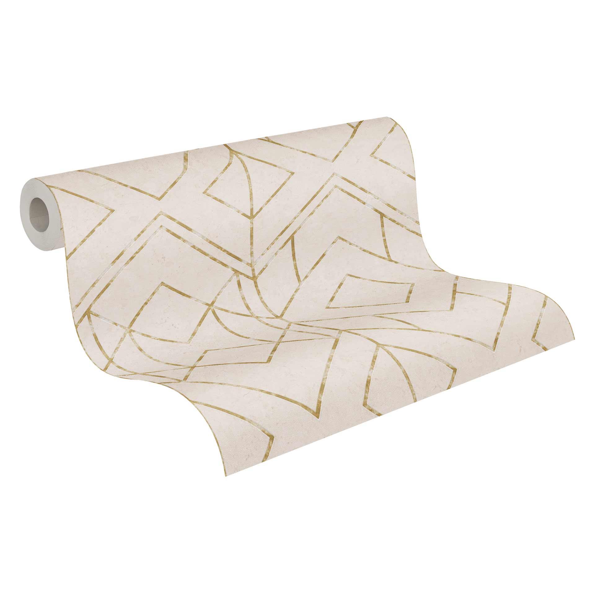 Livingwalls non-woven tapet Metropolitan Stories geometrisk tapet Ava New York beige, metallic