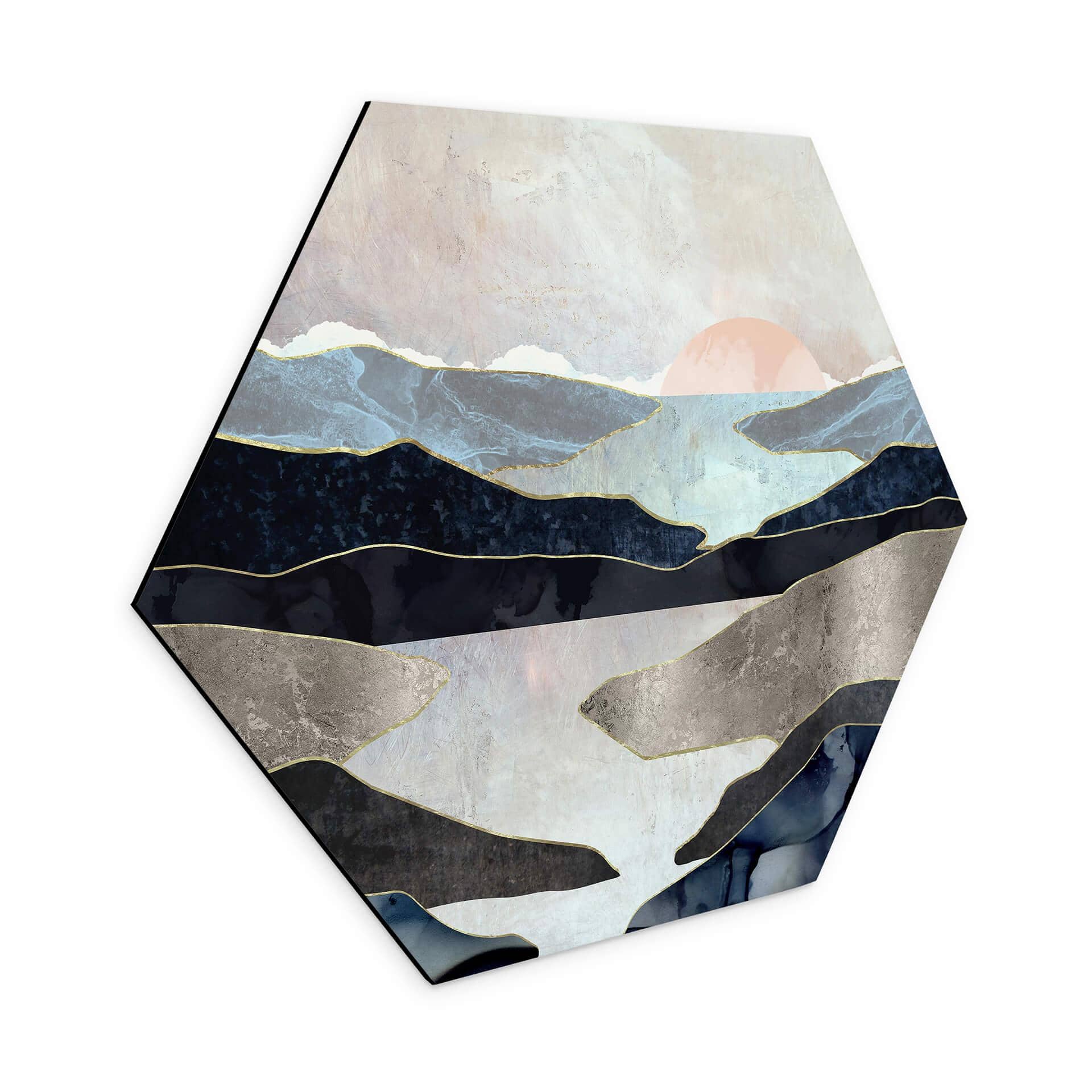 Hexagone - alu-Dibond SpaceFrog Designs - Lac de montagne
