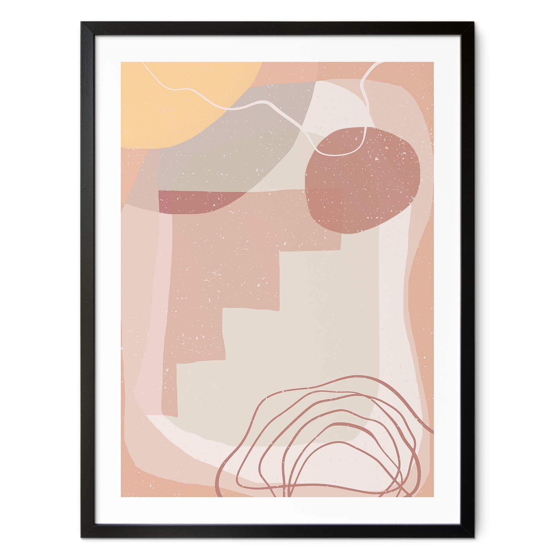 Póster Demir - Geometría en tonos tierra