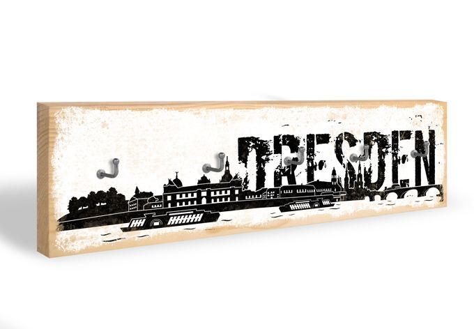 Sleutelbord Dresden Skyline + 5 Haken