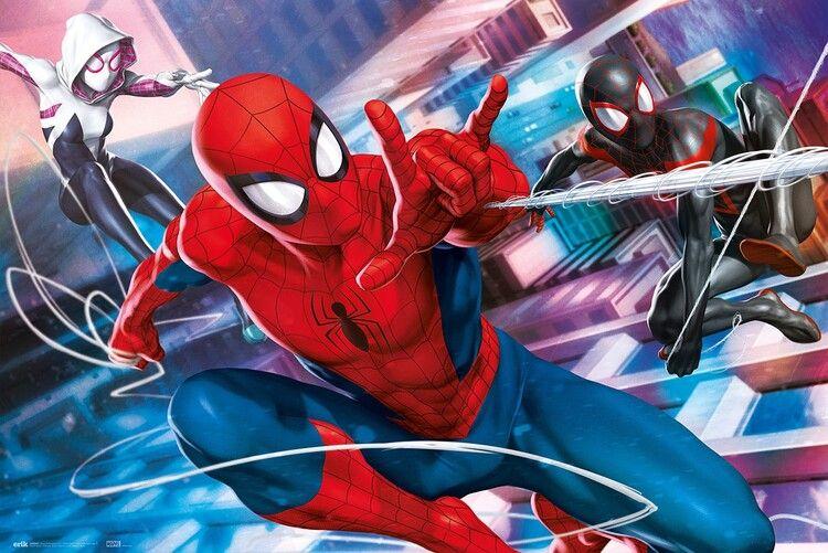 Poster, film poster Spider-Man, Miles Morales and Gwen 91,5x61 cm