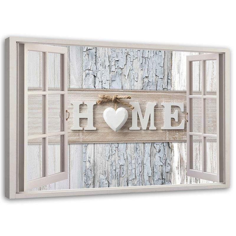 Canvasbillede, vindue Hjem Shabby Chic
