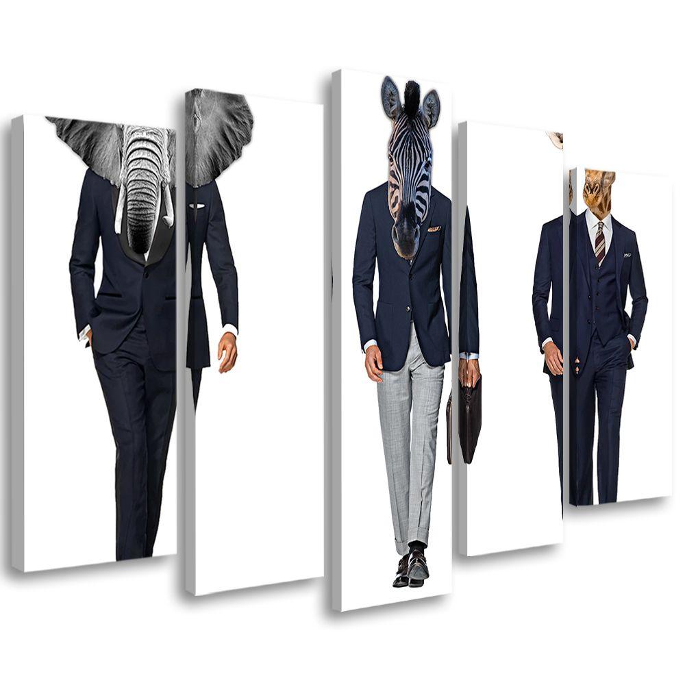 5 stykke lærredsprint Animal Africa Suit