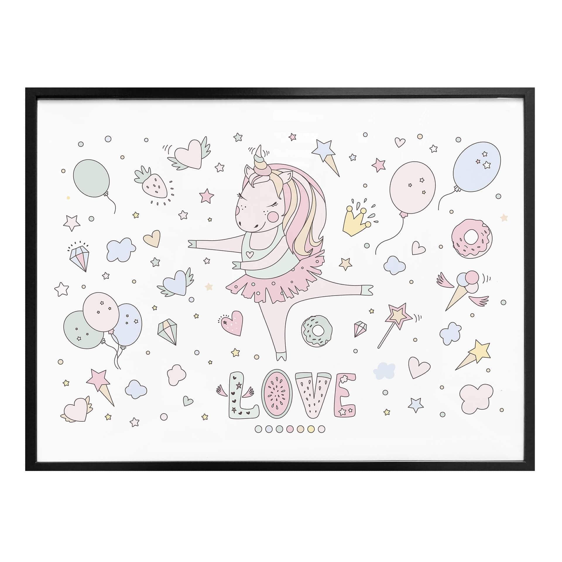 Póster Kvilis - Unicorn Love - Fiesta de bailarinas