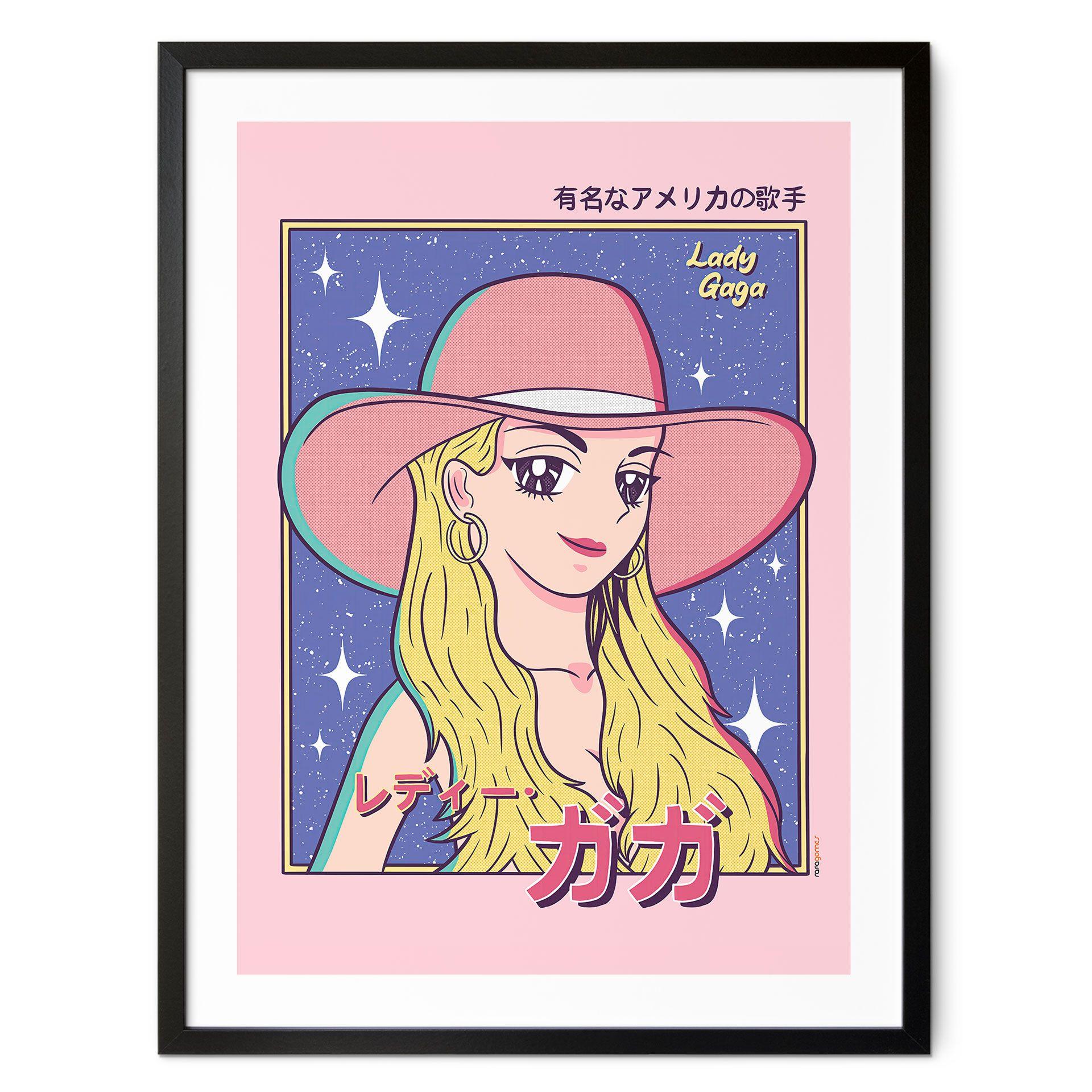 Póster Anime-Girl "Lady Gaga" - Gomes