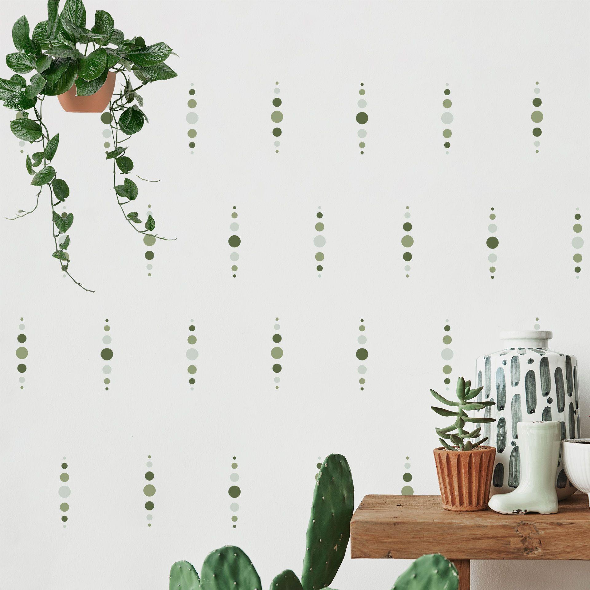 Wallsticker former - Geometriske cirkler i grøn