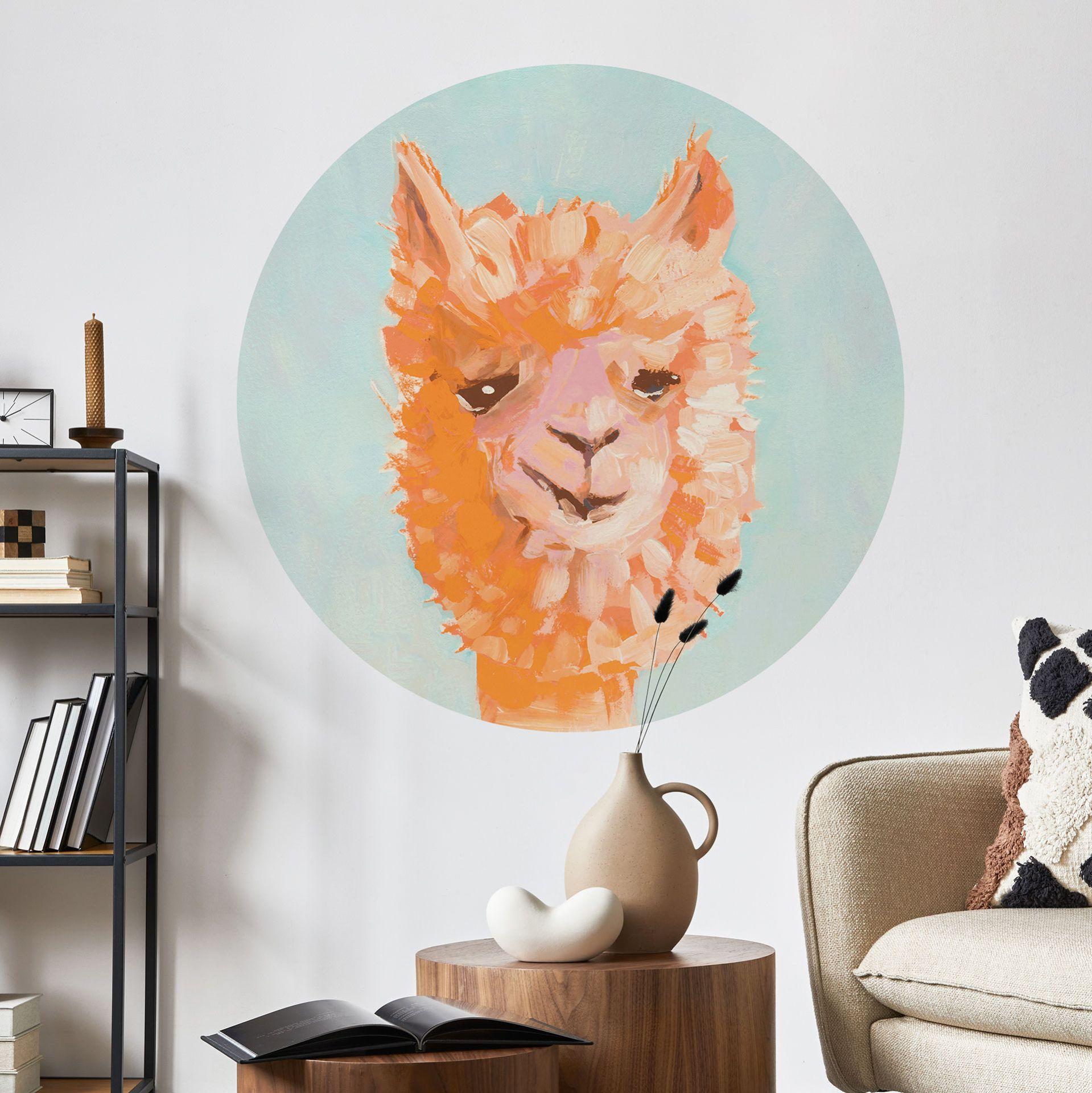 Vinilo decorativo Naranja Alpaca - Zwara - Redondo