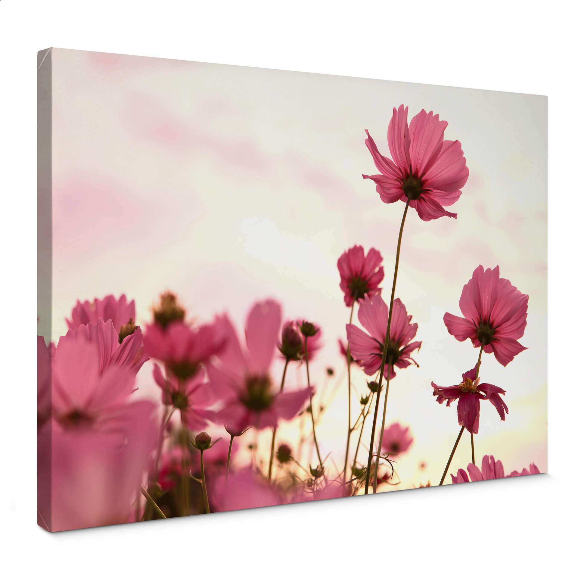 Pink blomster - Lærredsprint