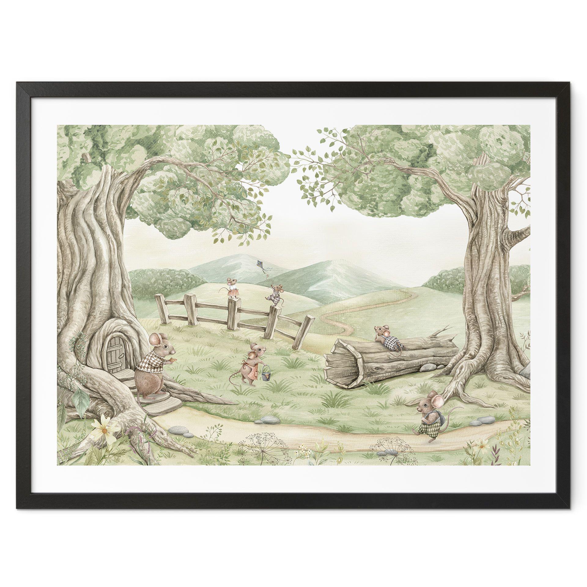 Póster familia ratón en el bosque - Kikki Belle