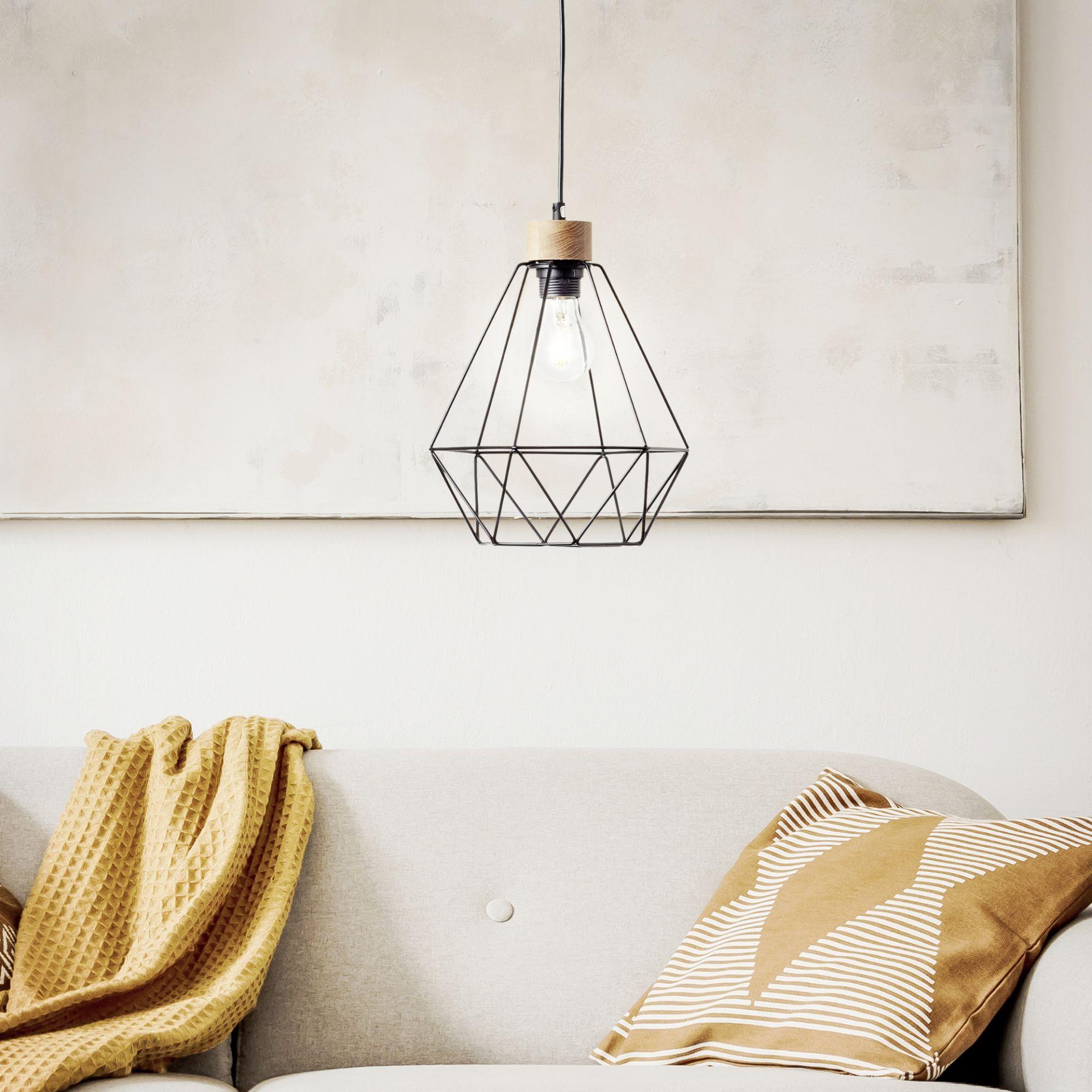 Pendelleuchte Fine, braun, 110 x 25 cm, Holz Pendellampe