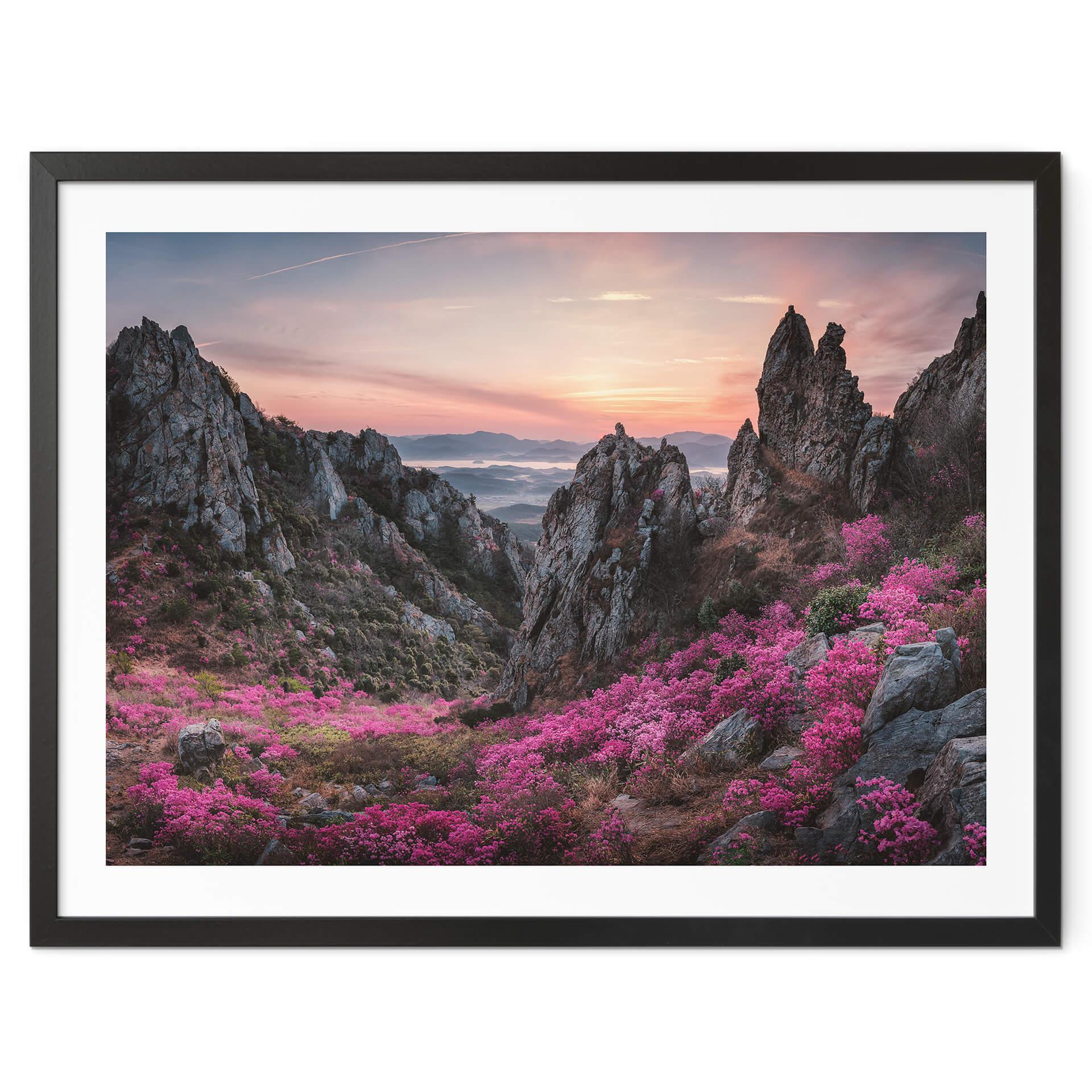 Póster Seo - Paisaje rocoso al atardecer