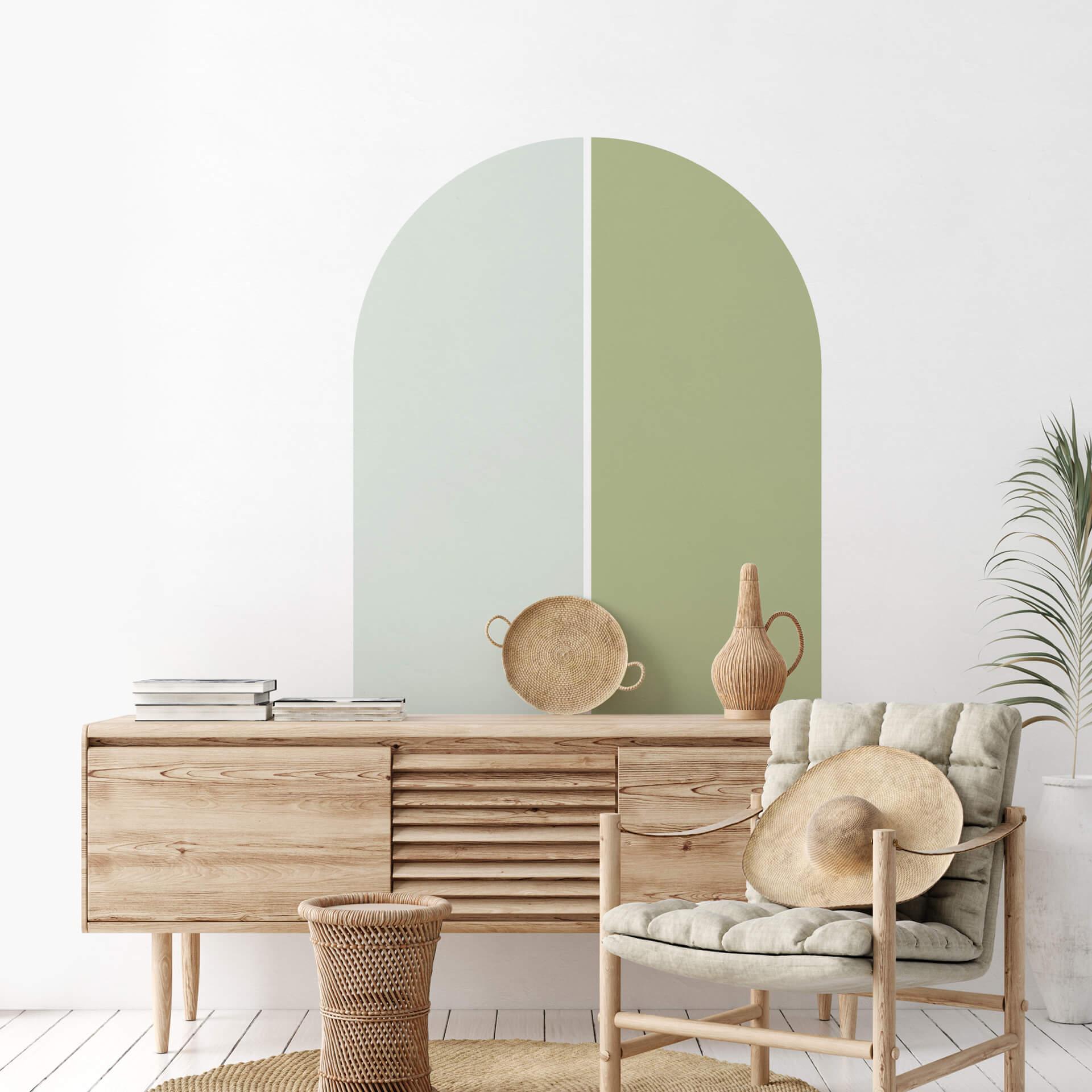 Wallsticker set of 2 half arches - mint and pistachio